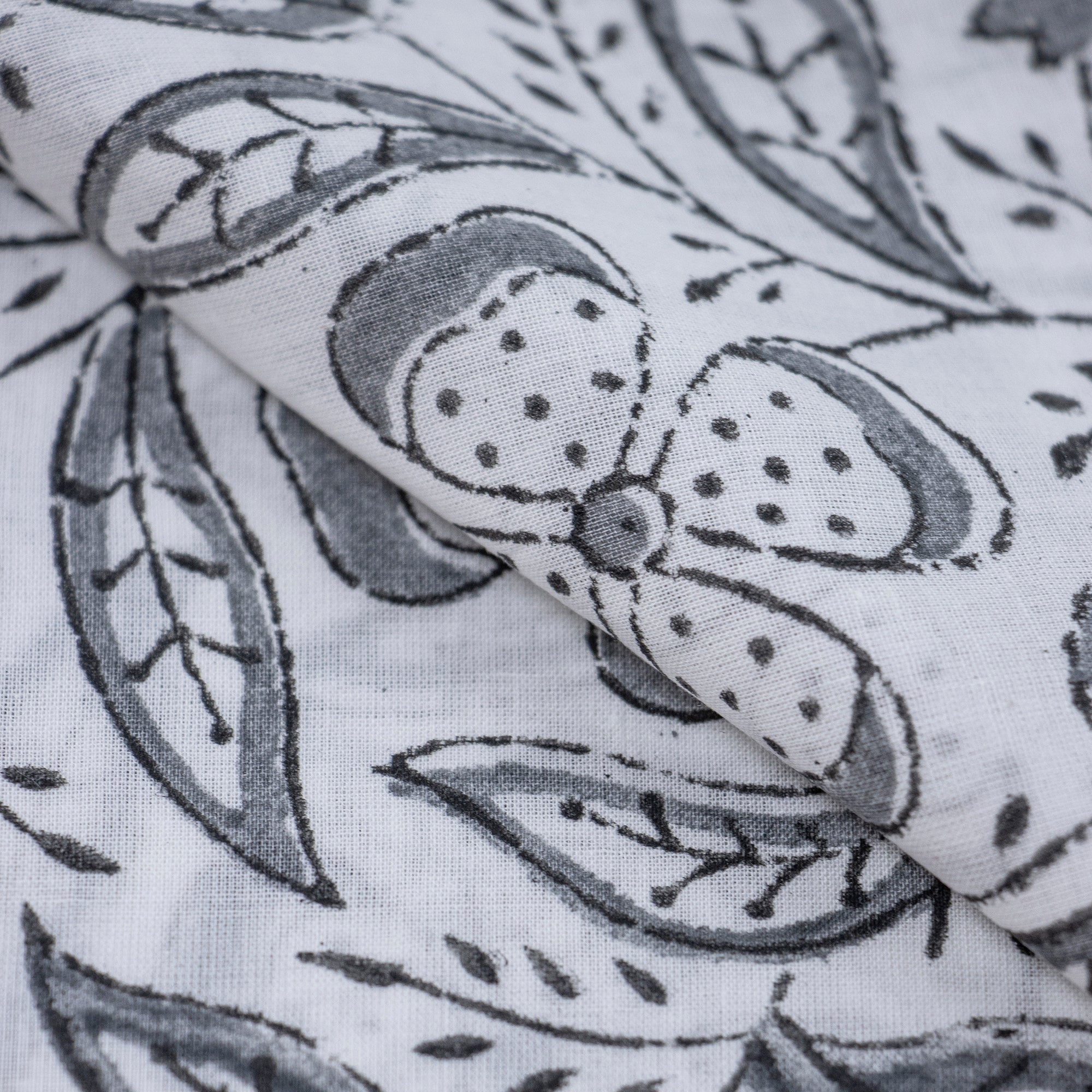 Soft Handmade Block Print Floral Cotton Indian Fabrics - Image 3