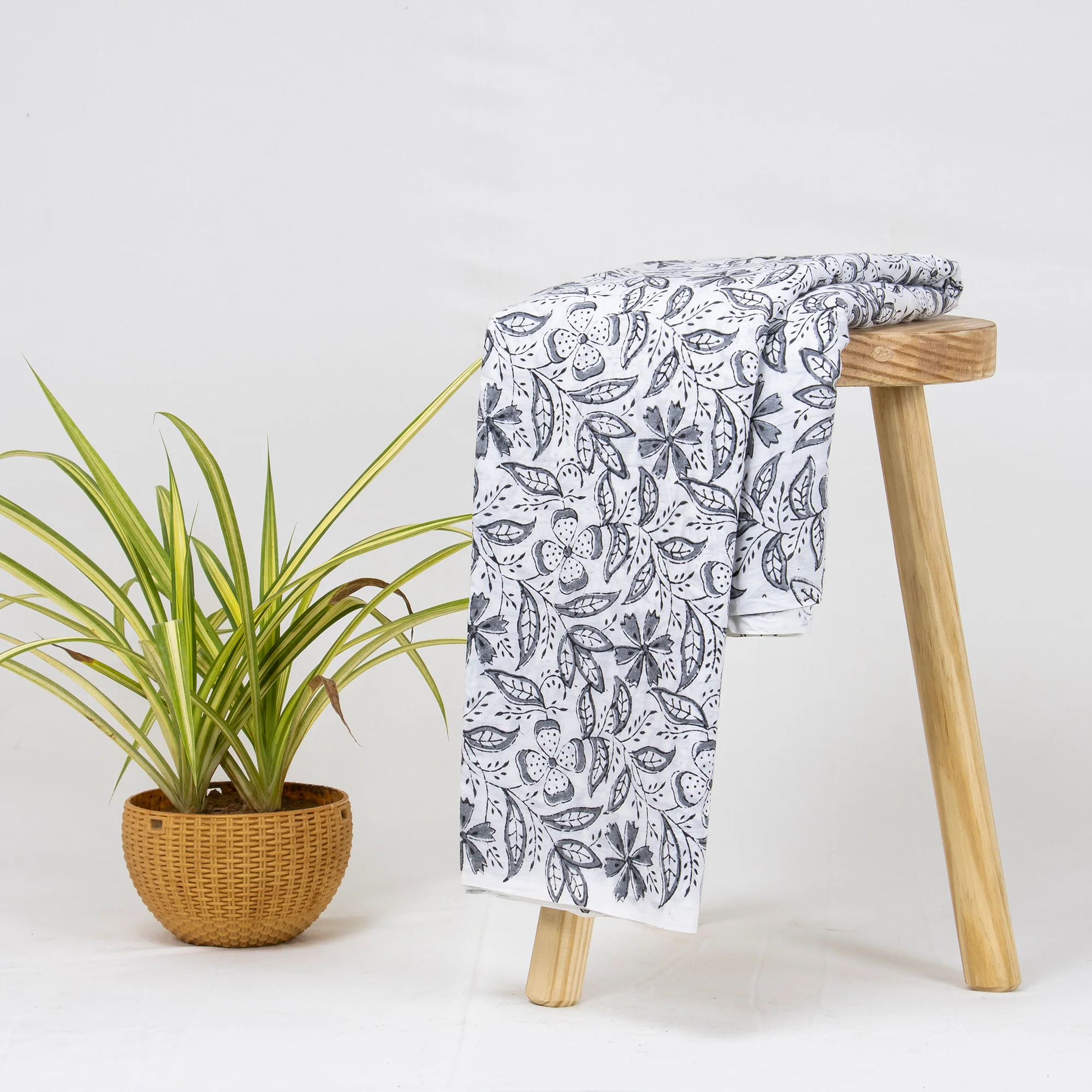 Soft Handmade Block Print Floral Cotton Indian Fabrics - Image 4