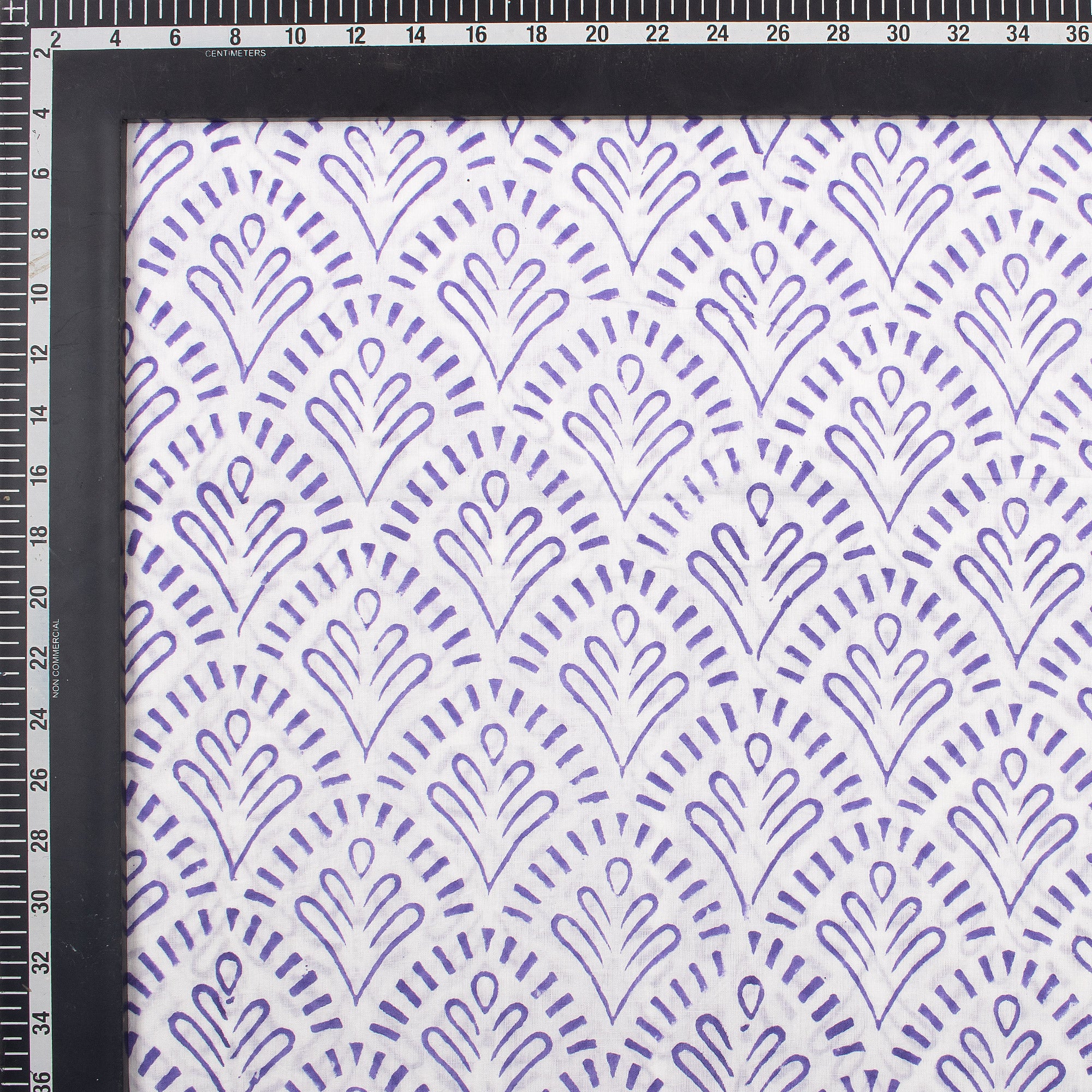 Jaipuri Hand Block Purple Printed Cotton Fabric - Image 5