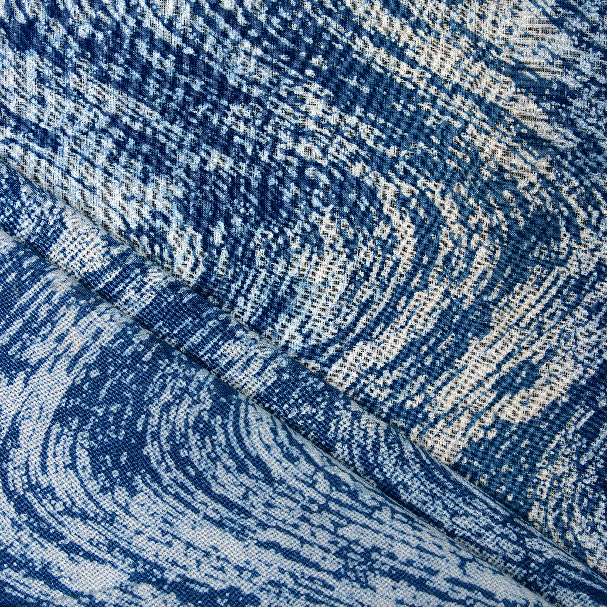Jaipuri Indigo Blue Hand Dyed Pure Cotton Summer Dress Fabric - Image 2