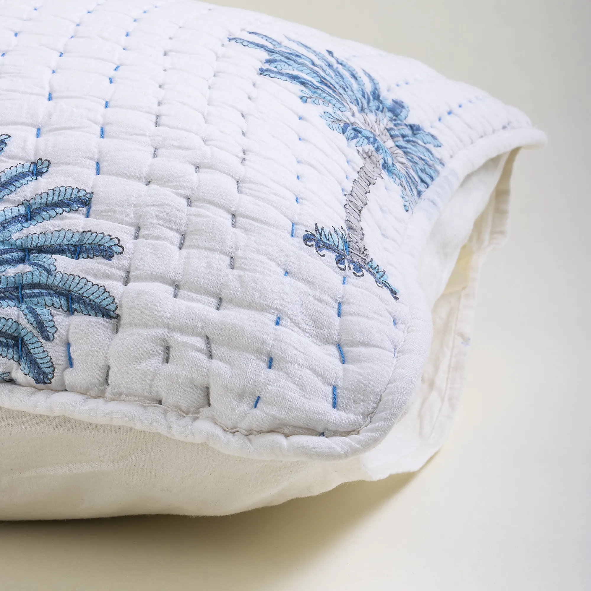 Home Decor Kantha Quilted Cotton Pillowcase - Image 3