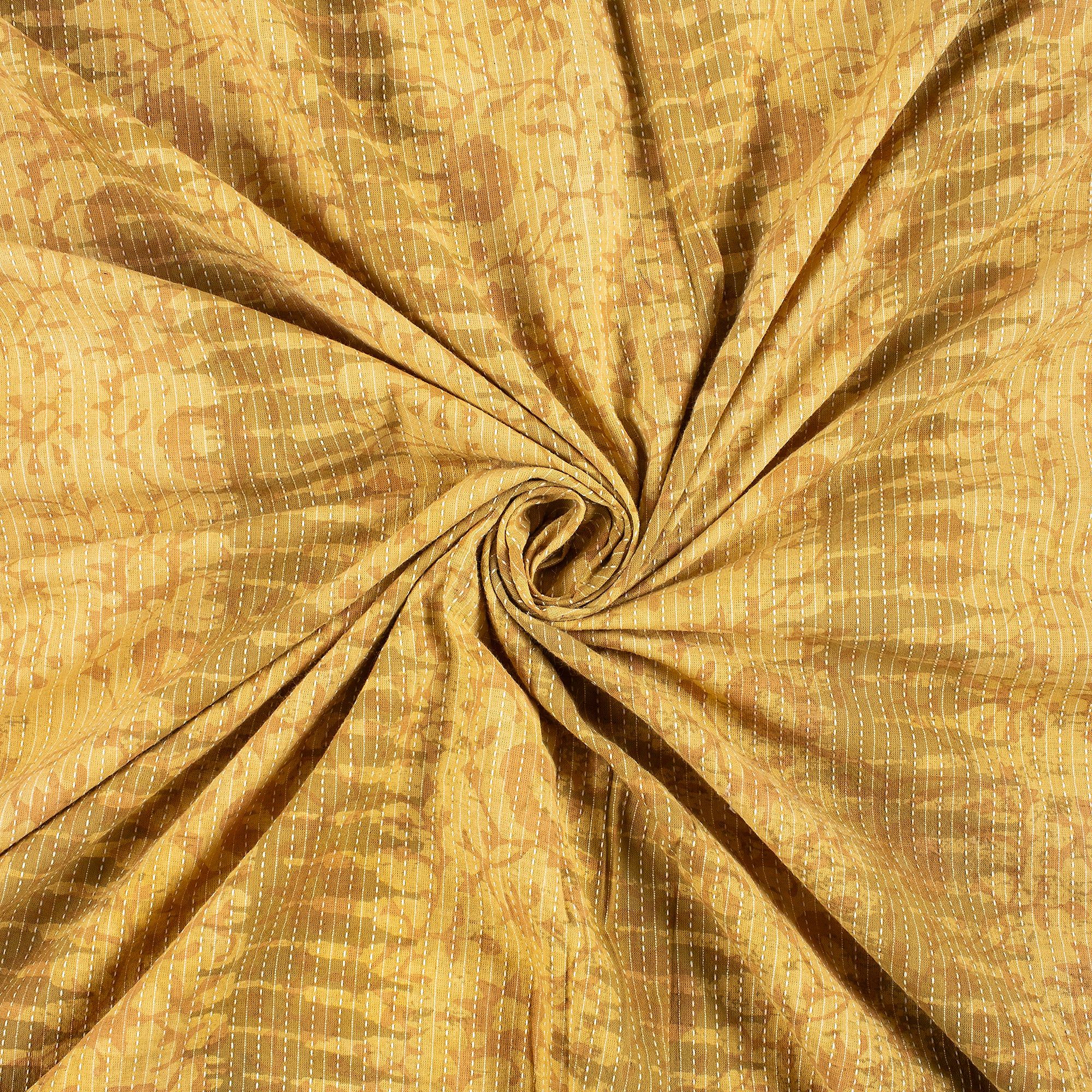 Kantha Pure Cotton Hand Block Printed Fabric - Image 3