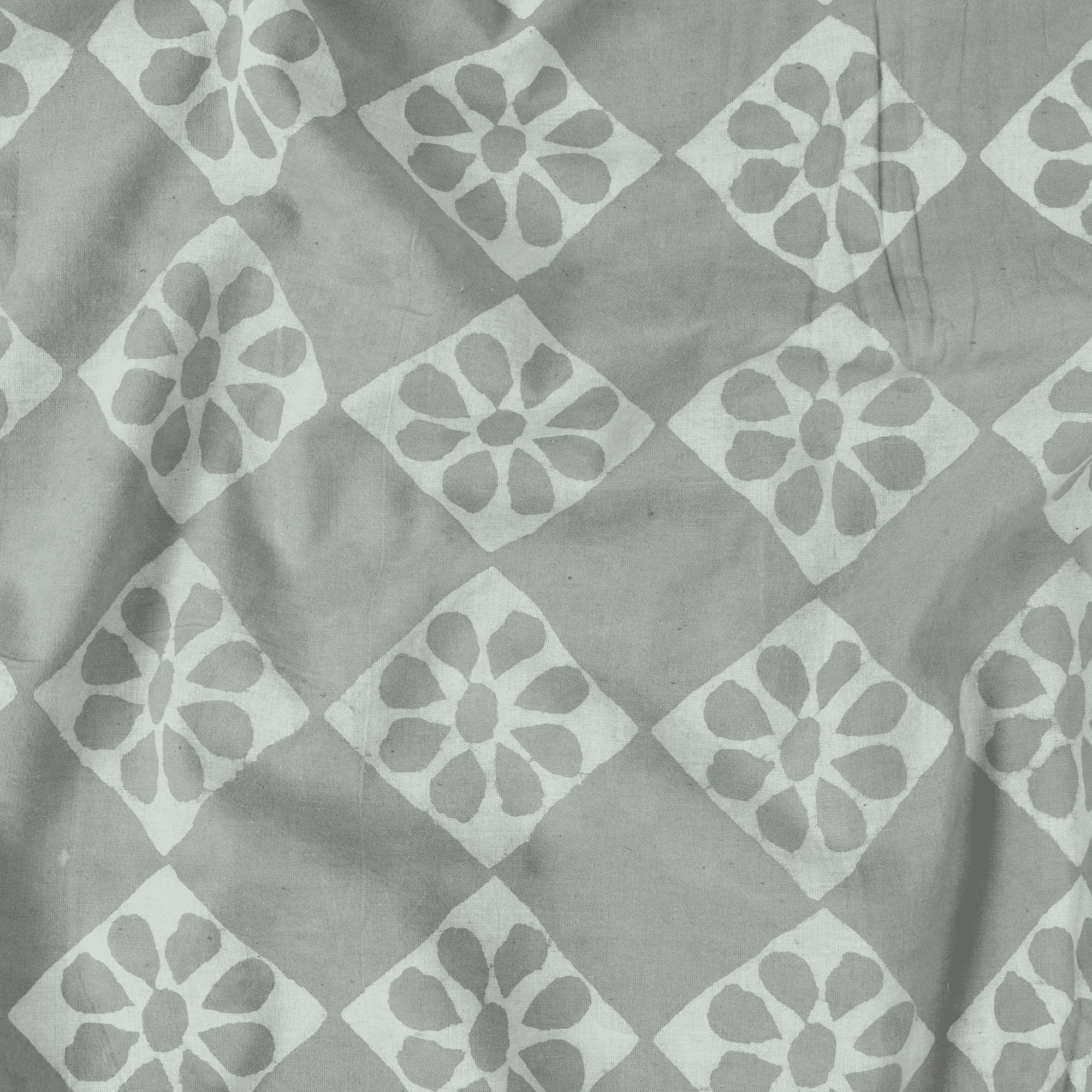 Modern Block Printed Handmade Floral Pure Cotton Sewing Fabric Cloth - Image 4