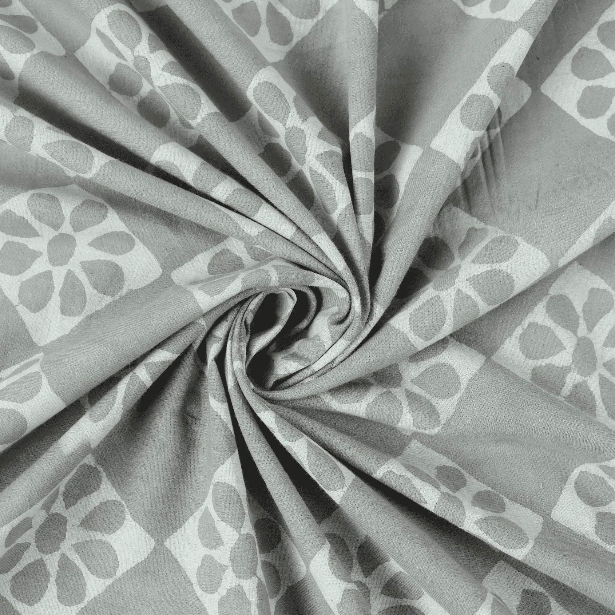 Modern Block Printed Handmade Floral Pure Cotton Sewing Fabric Cloth - Image 5