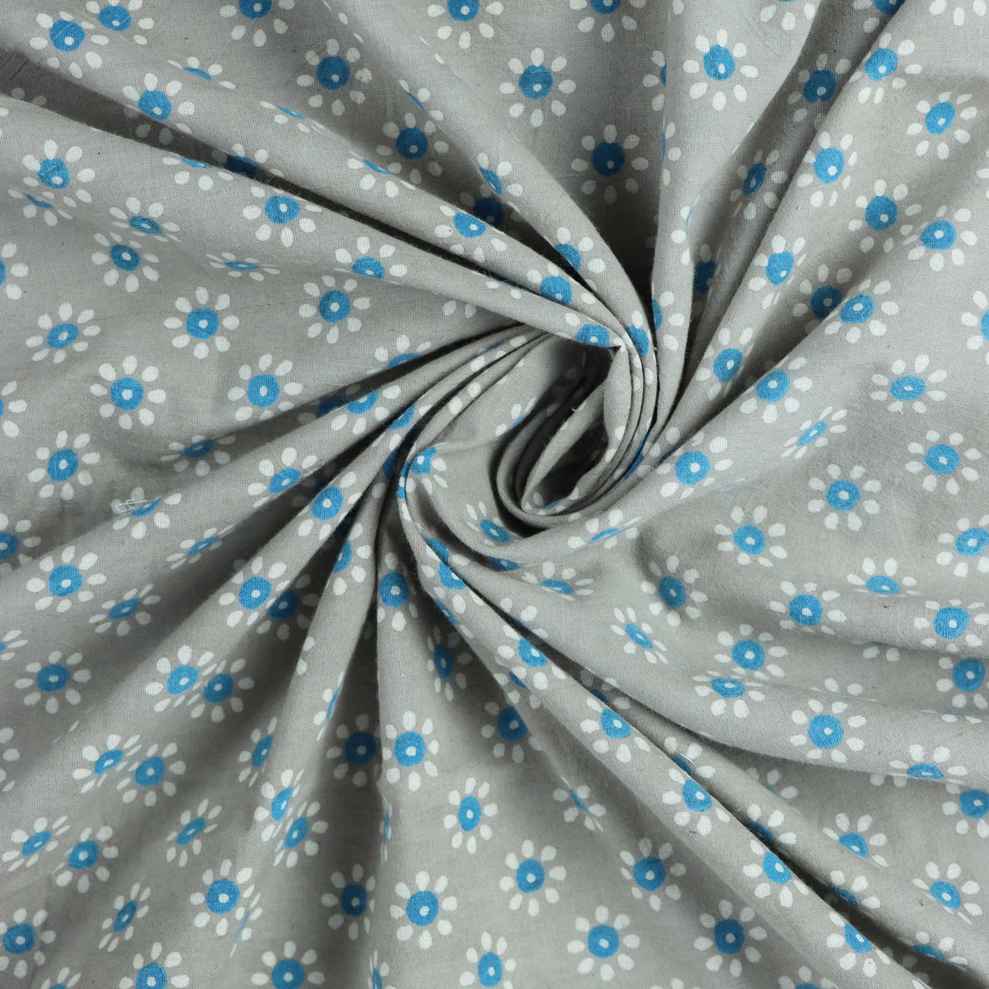 Kashish Floral Hand Block Printed Cotton Fabric - Image 5