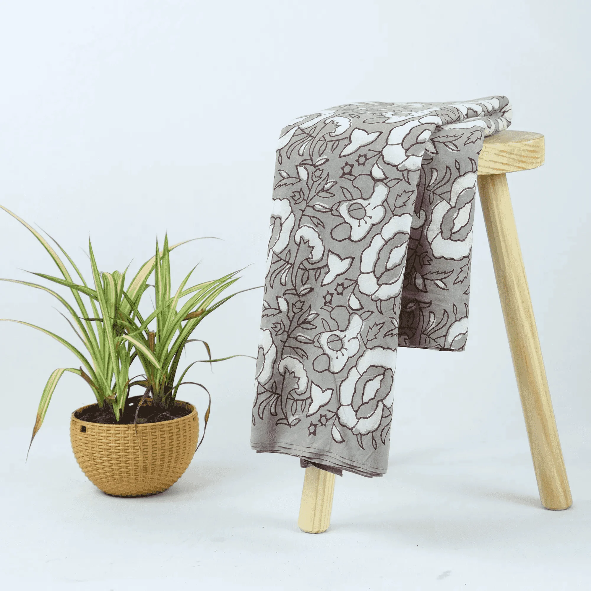 Breathable Indian Kashish Hand Block Print Floral Women's Clothing Fabric