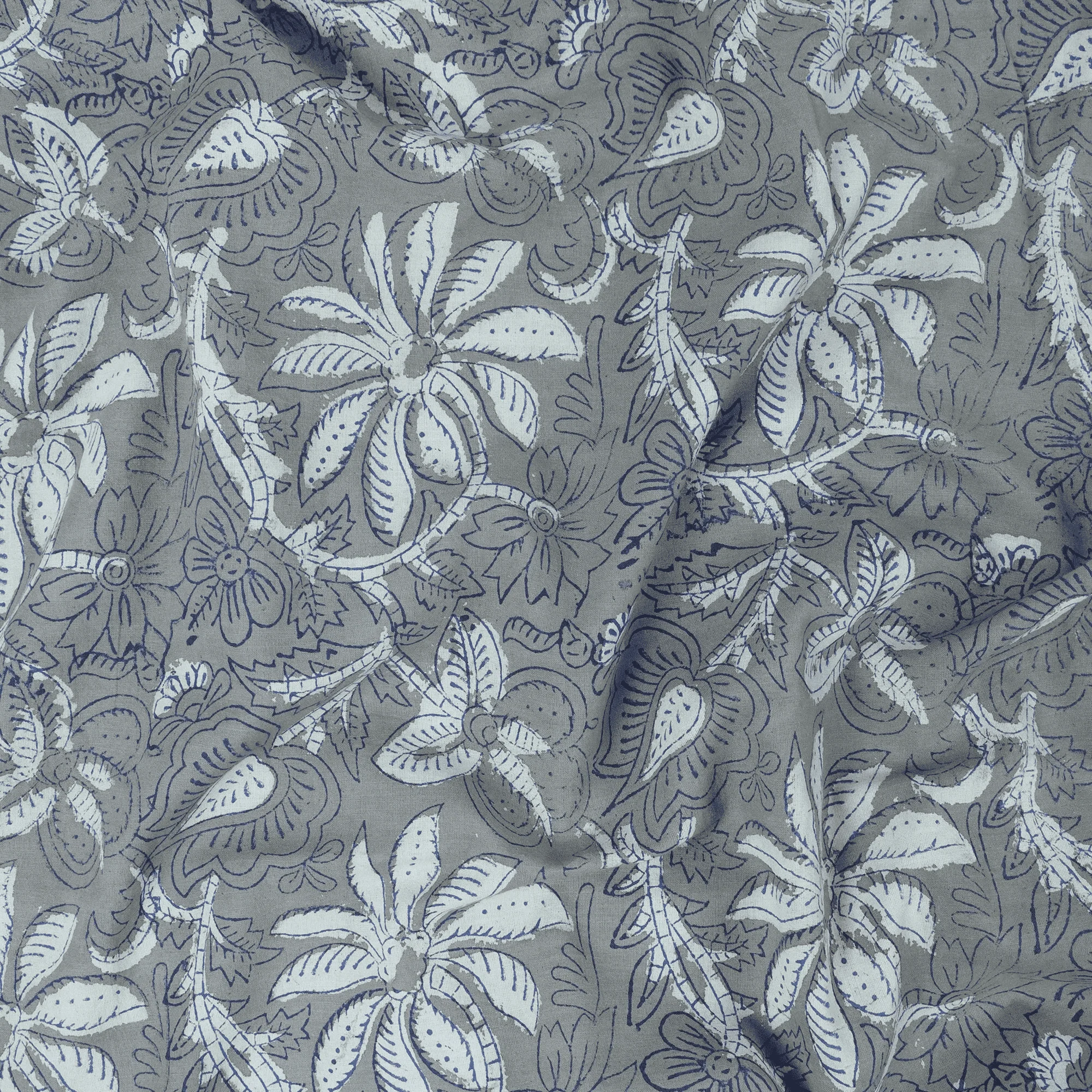 Sustainable Floral Handmade Block Printed Kashish Pure Cotton Women's Clothing Fabric - Image 3