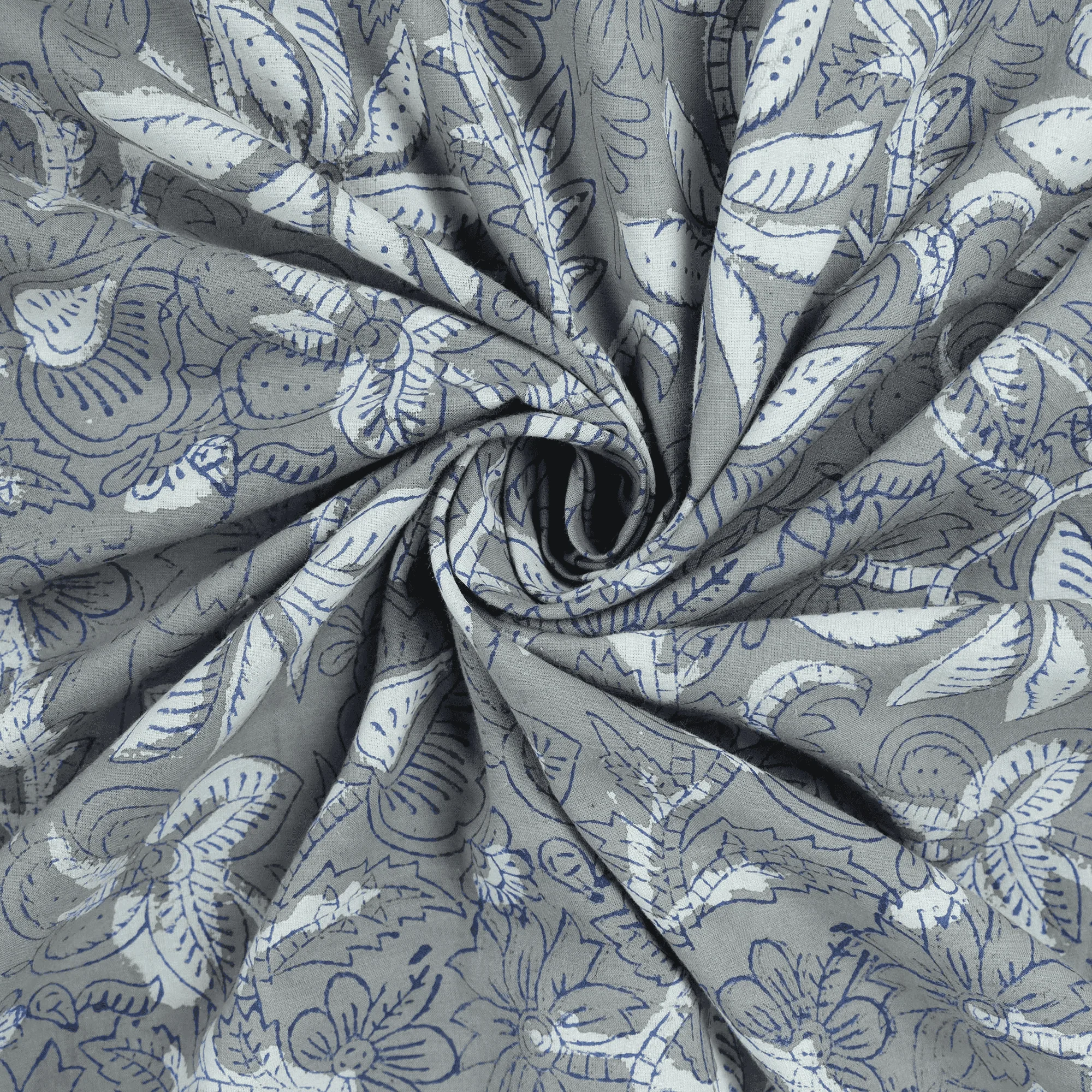 Sustainable Floral Handmade Block Printed Kashish Pure Cotton Women's Clothing Fabric - Image 4