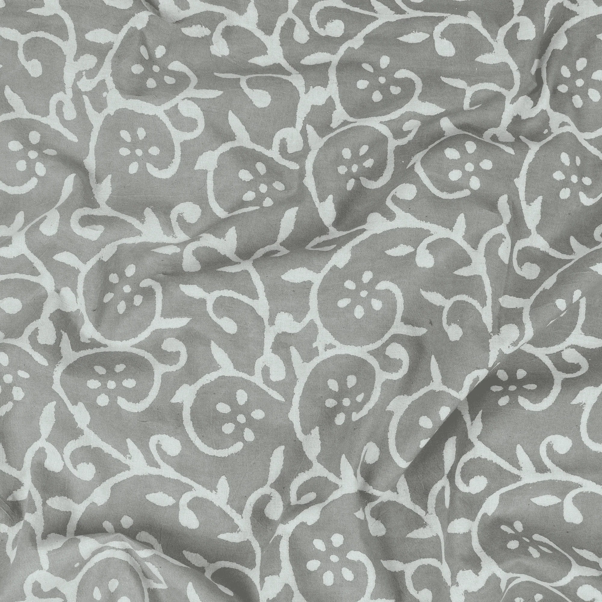 Stunning Floral Print Indian Hand Printed Pure Cotton Fabric by Yard - Image 4
