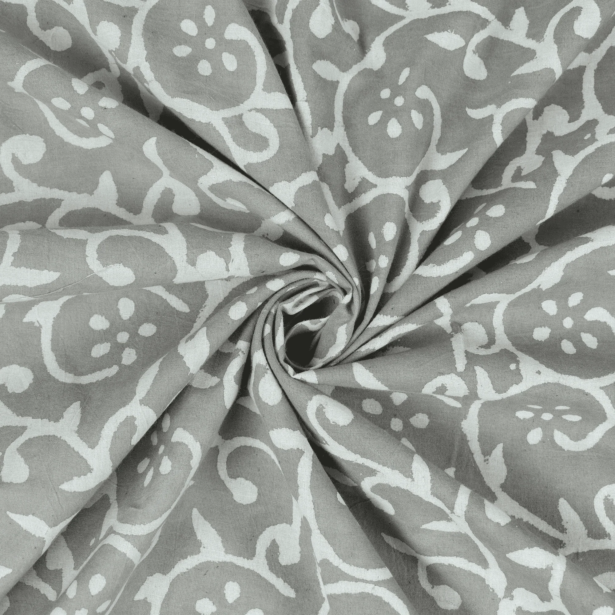 Stunning Floral Print Indian Hand Printed Pure Cotton Fabric by Yard - Image 5