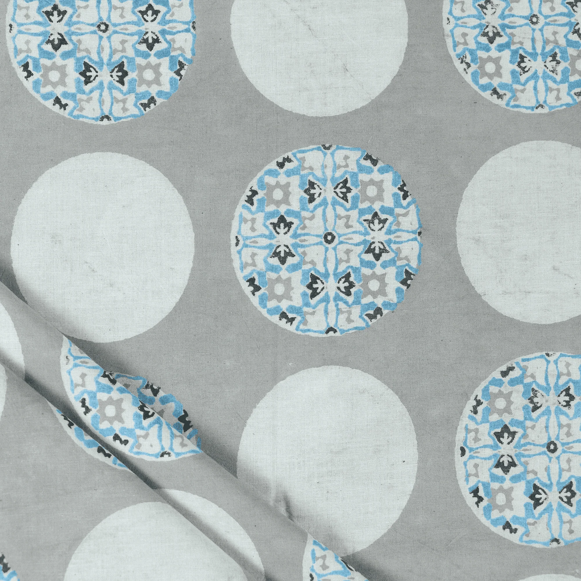 Organic Multi Color Dots Kashish Hand Block Quilted Fabric Cloth