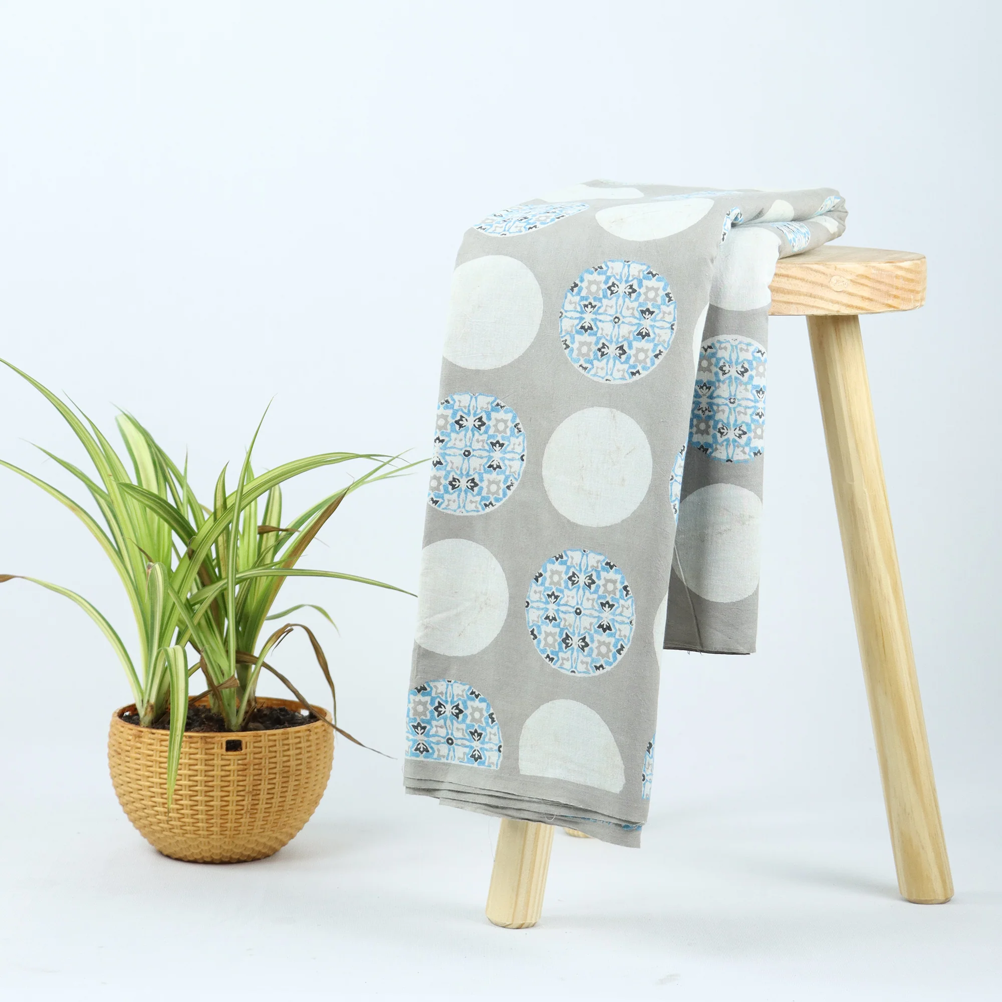 Organic Multi Color Dots Kashish Hand Block Quilted Fabric Cloth - Image 2