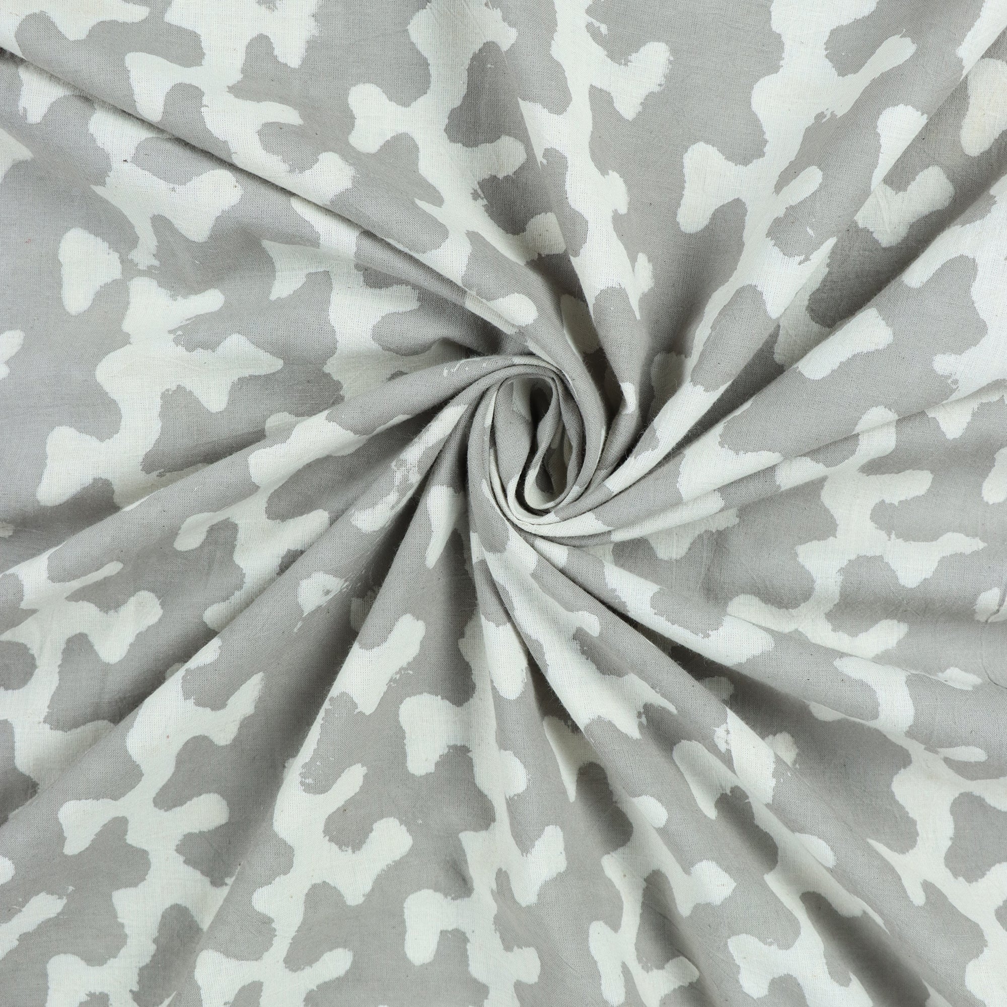 Kashish Gray Cotton Hand Block Print Fabric - Image 3