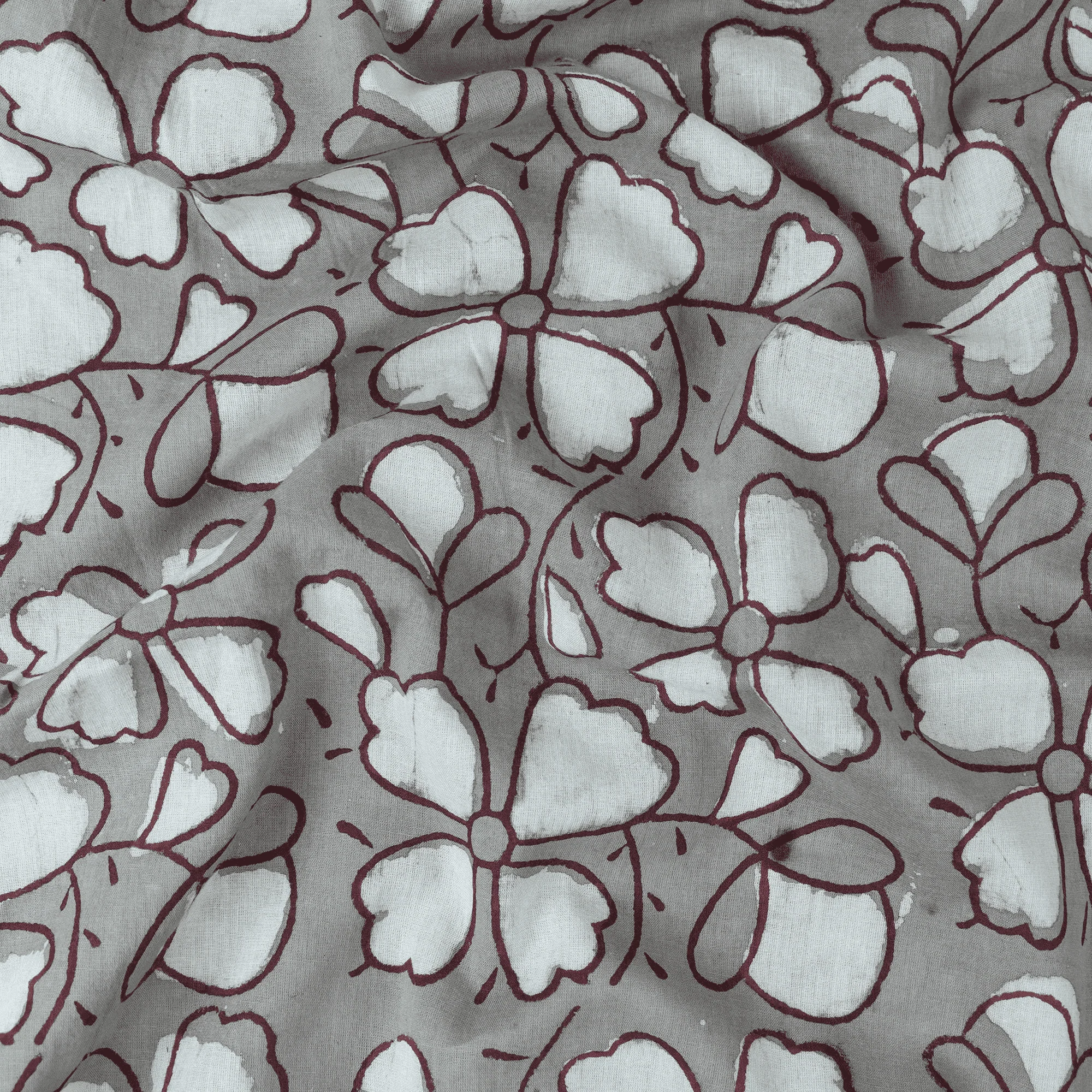 Stunning Indian Hand Block Printed Pure Cotton Floral Kashish Woven Fabric - Image 4