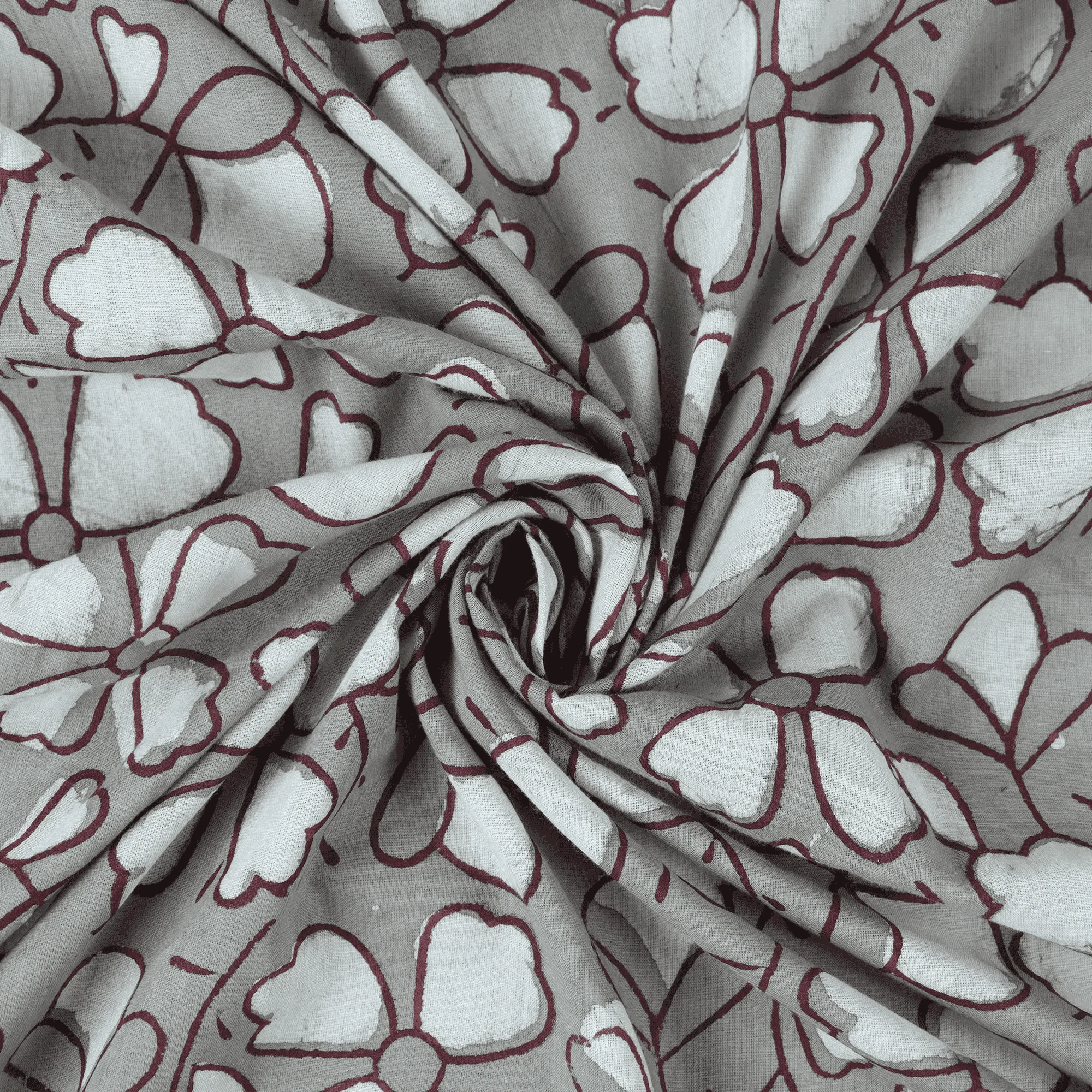Stunning Indian Hand Block Printed Pure Cotton Floral Kashish Woven Fabric - Image 5