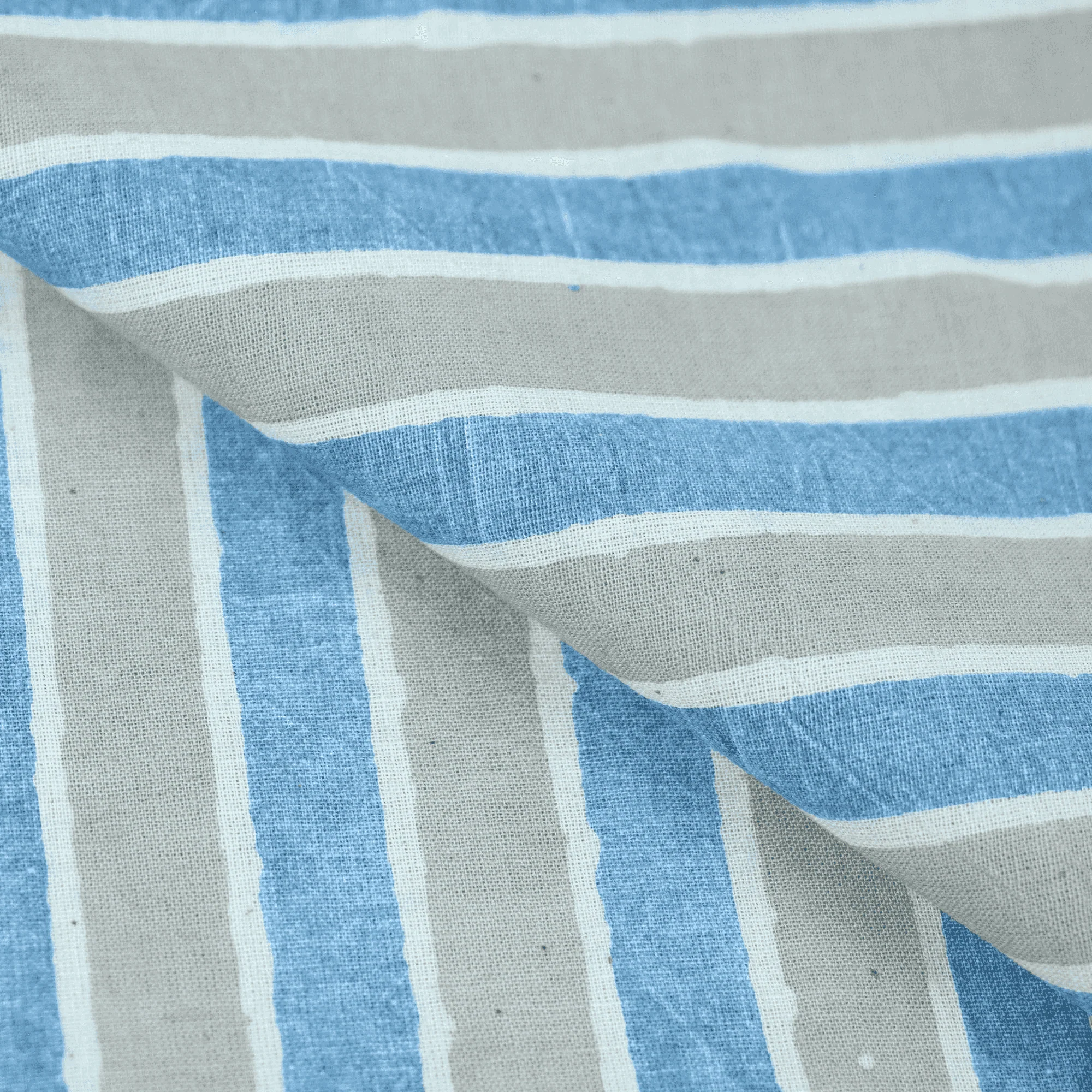 Stylish Hand Block Lightweighted Stripe Pure Cotton Kashish Fabric - Image 3