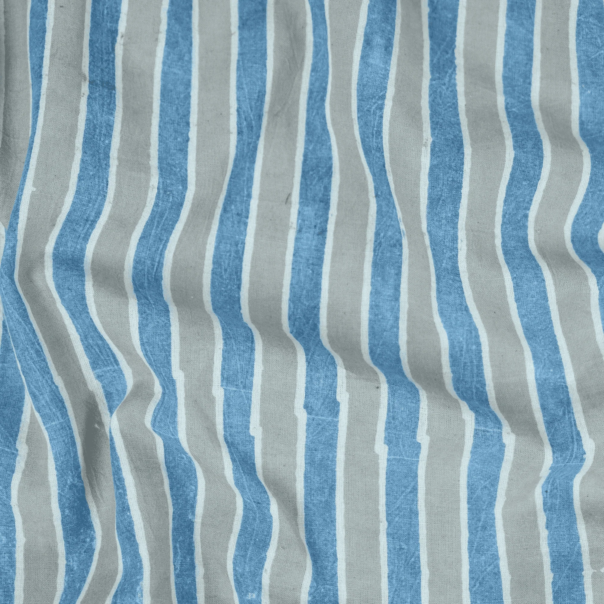 Stylish Hand Block Lightweighted Stripe Pure Cotton Kashish Fabric - Image 4