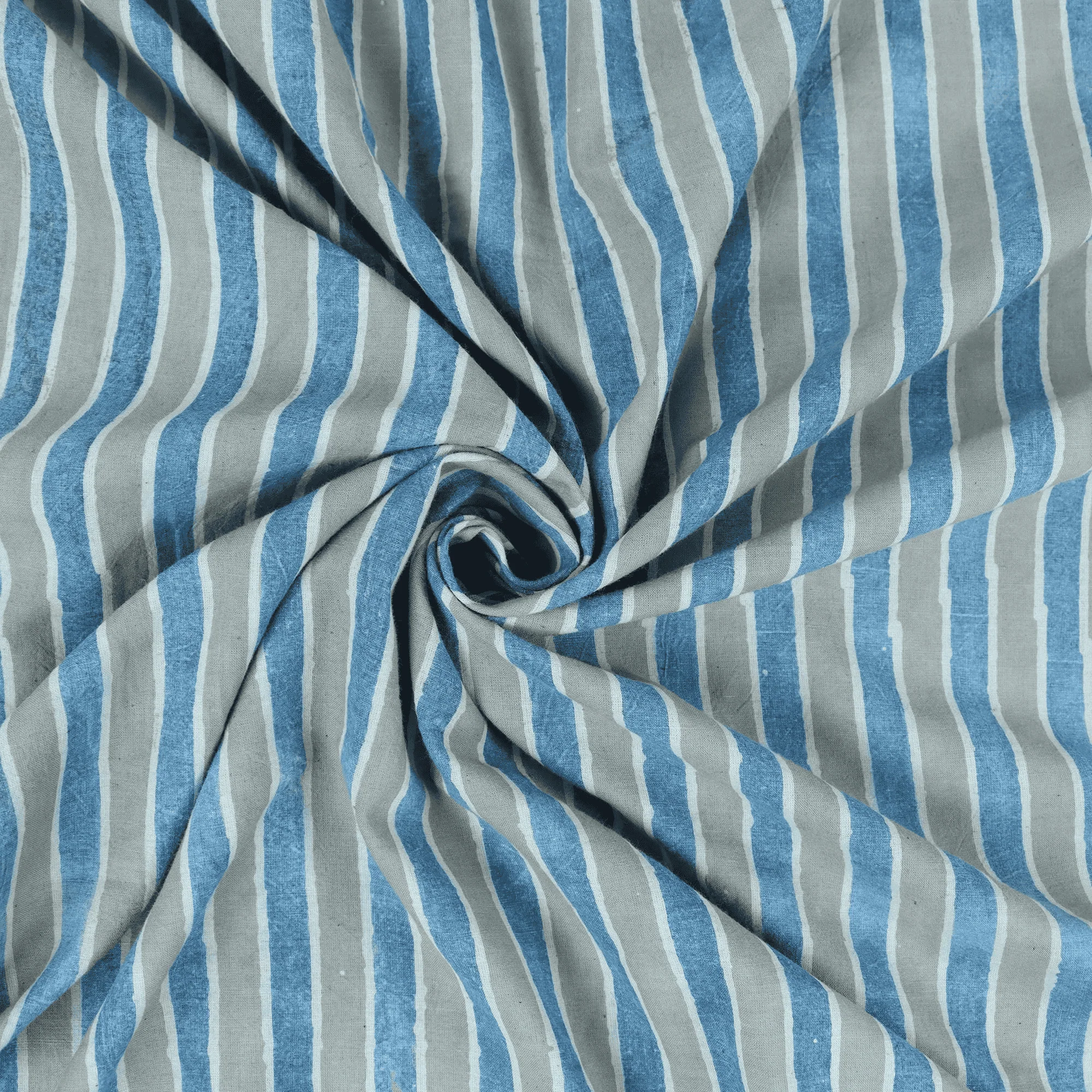 Stylish Hand Block Lightweighted Stripe Pure Cotton Kashish Fabric - Image 5