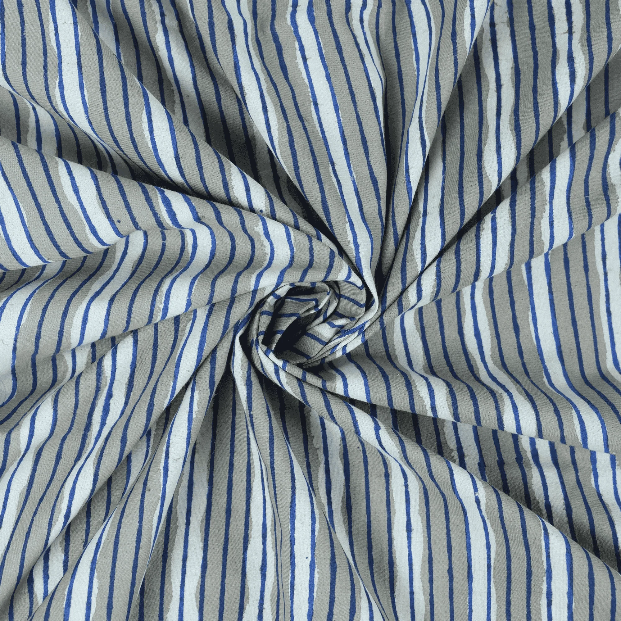 Classic Multi Color Handmade Striped Kashish Pure Cotton Block Print Fabric for Napkin Fabric - Image 5