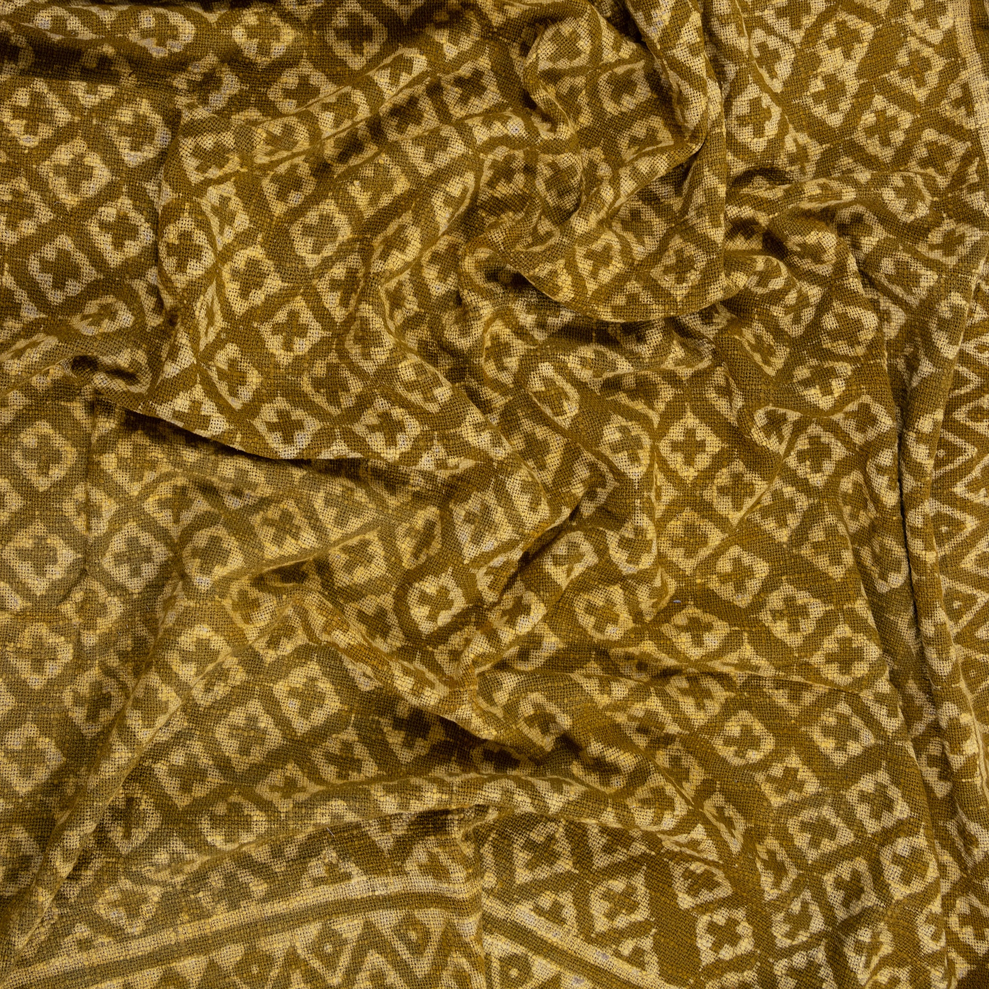 Organic Handmade Block Printed Cotton Yellow Throw Blanket for Bedroom - Image 4