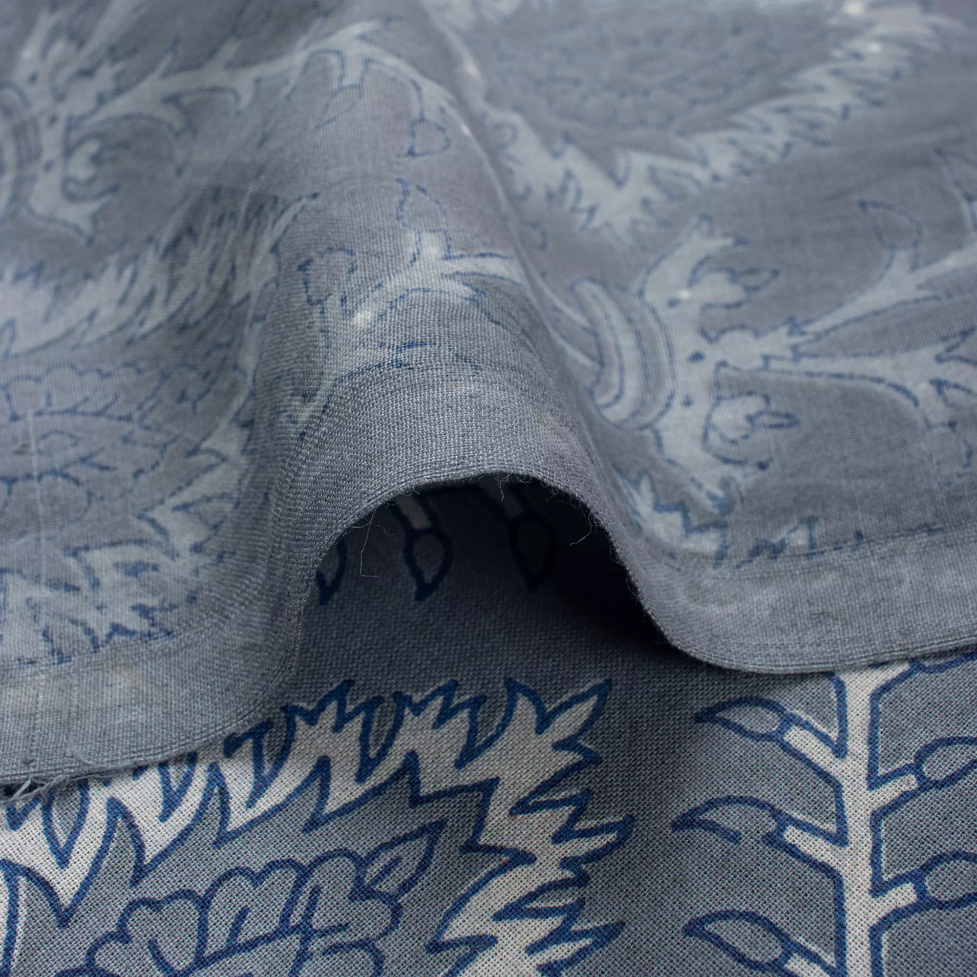 Block Printed Cotton Kahish Fabric For Clothing - Image 2