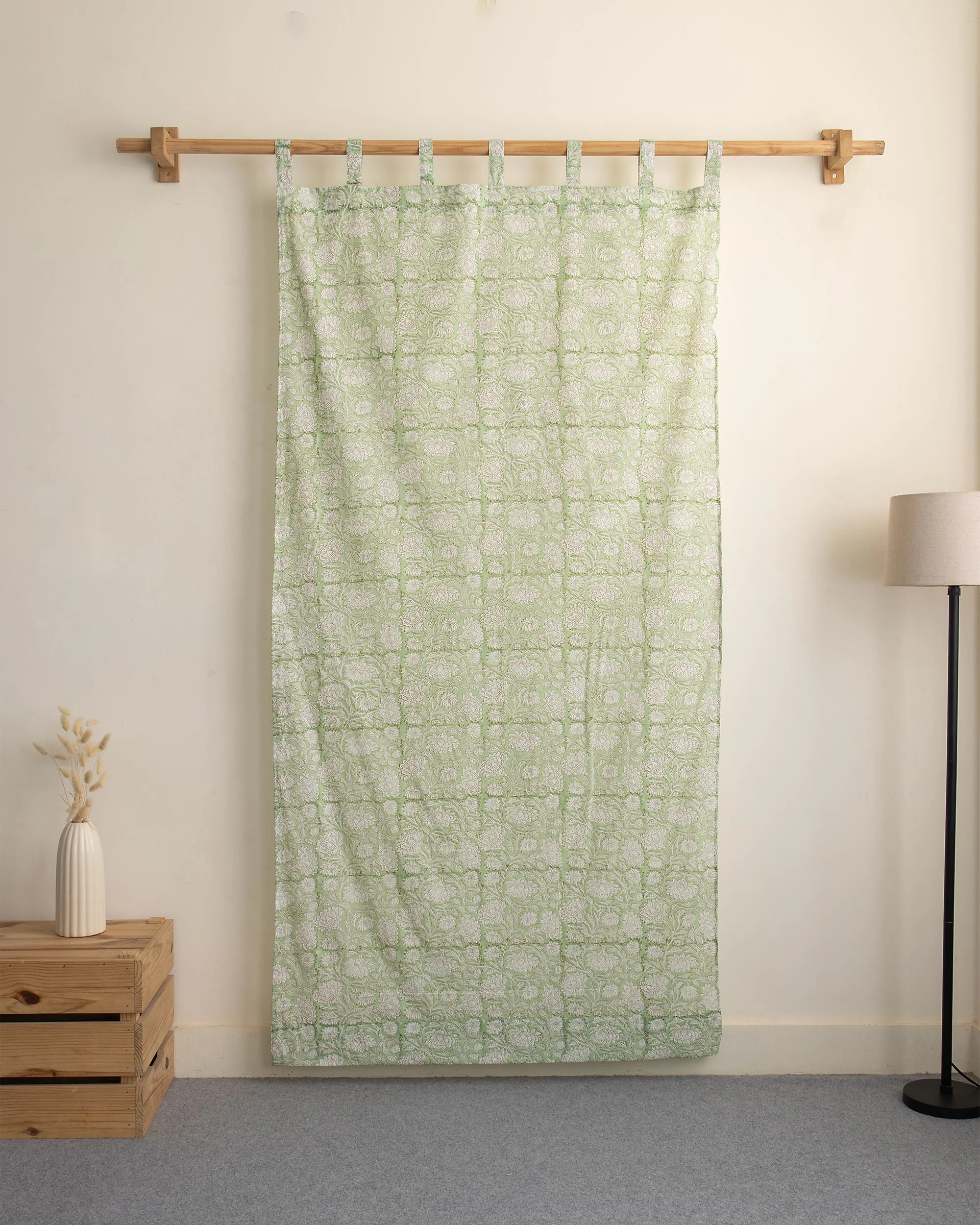 Leaf Block Printed Organic Cotton Curtains - Image 5