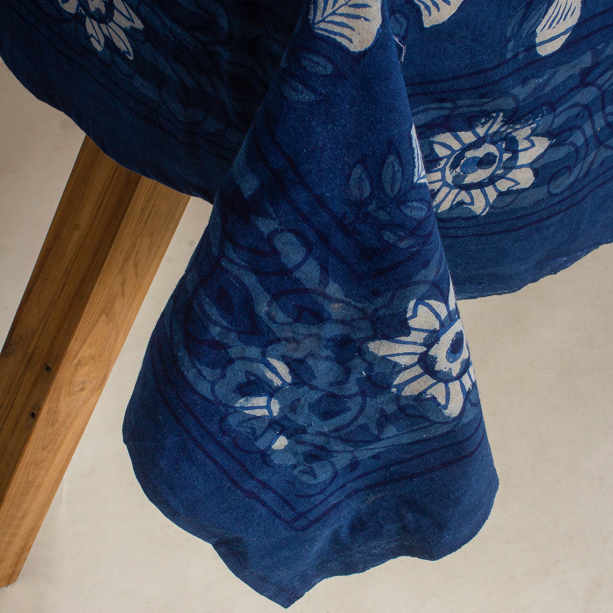 Leaf Hand Block Printed Dining Table Cloth - Image 3