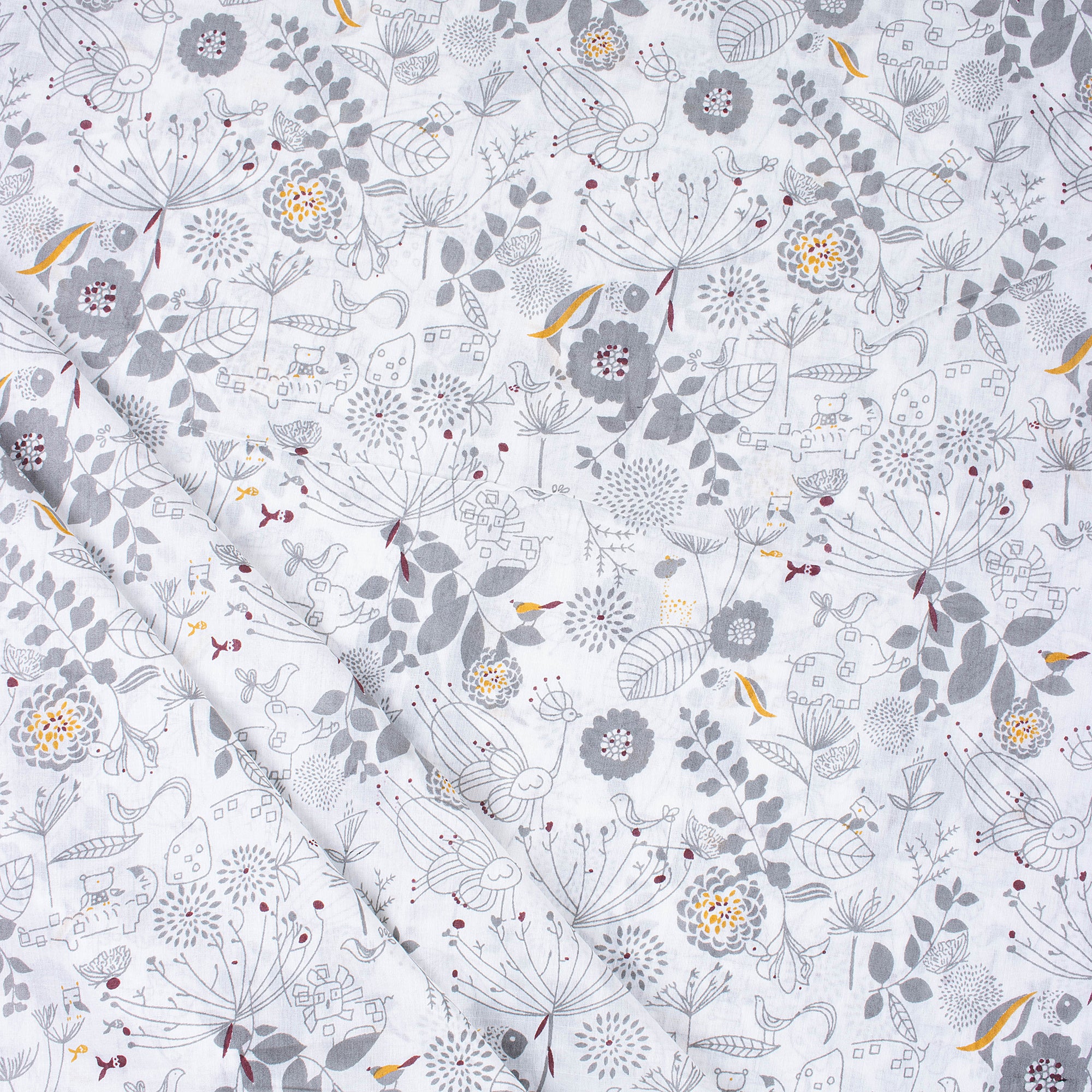 Light Weighted Floral Hand Block Printed Fabric
