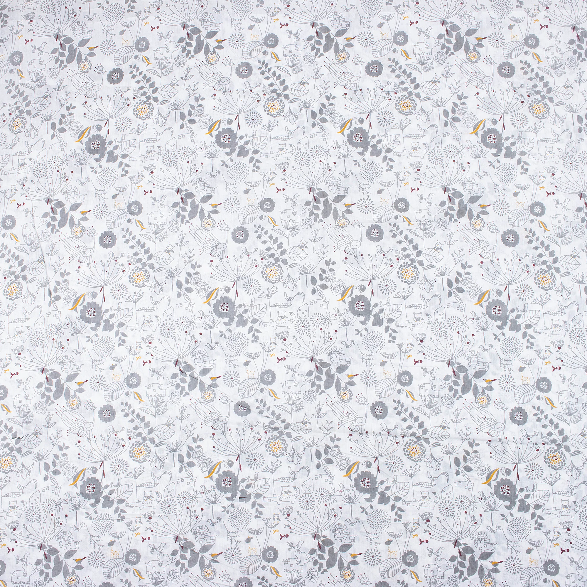 Light Weighted Floral Hand Block Printed Fabric - Image 2