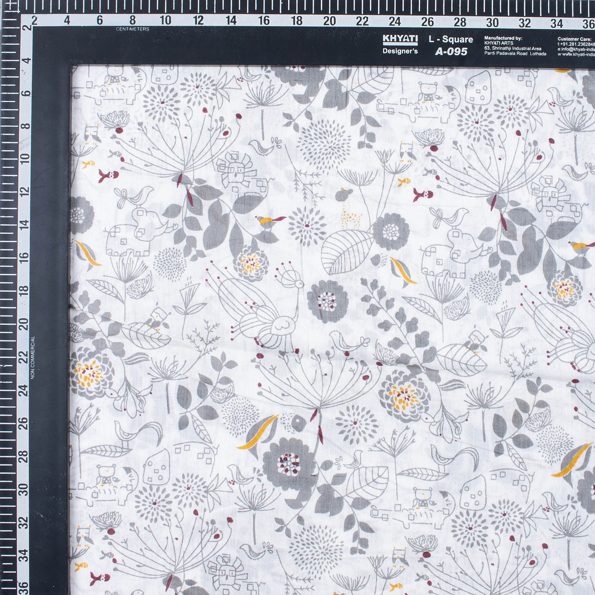 Light Weighted Floral Hand Block Printed Fabric - Image 3