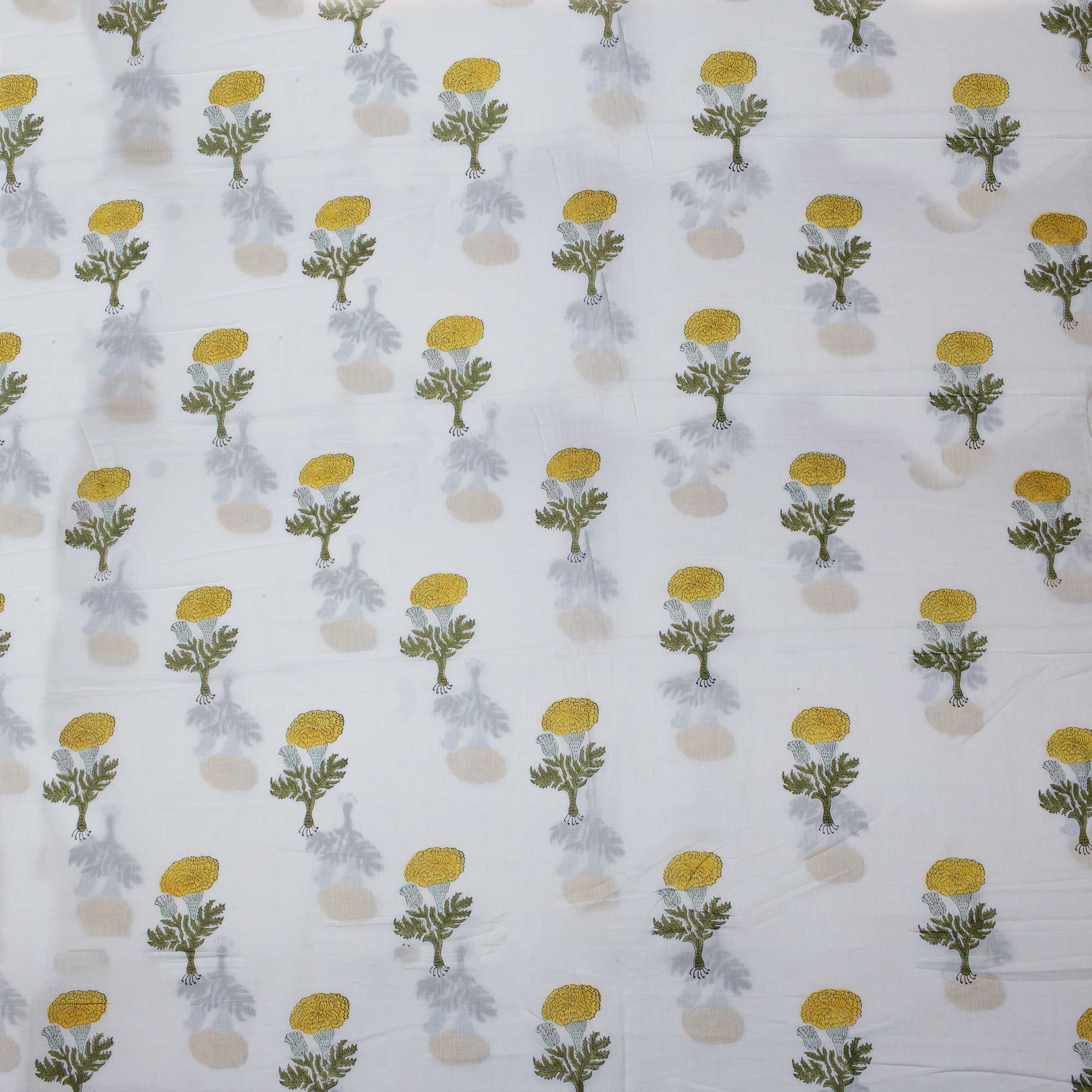Luxurious Floral Hand Blocked Indian Pure Cotton Dress Material Fabric