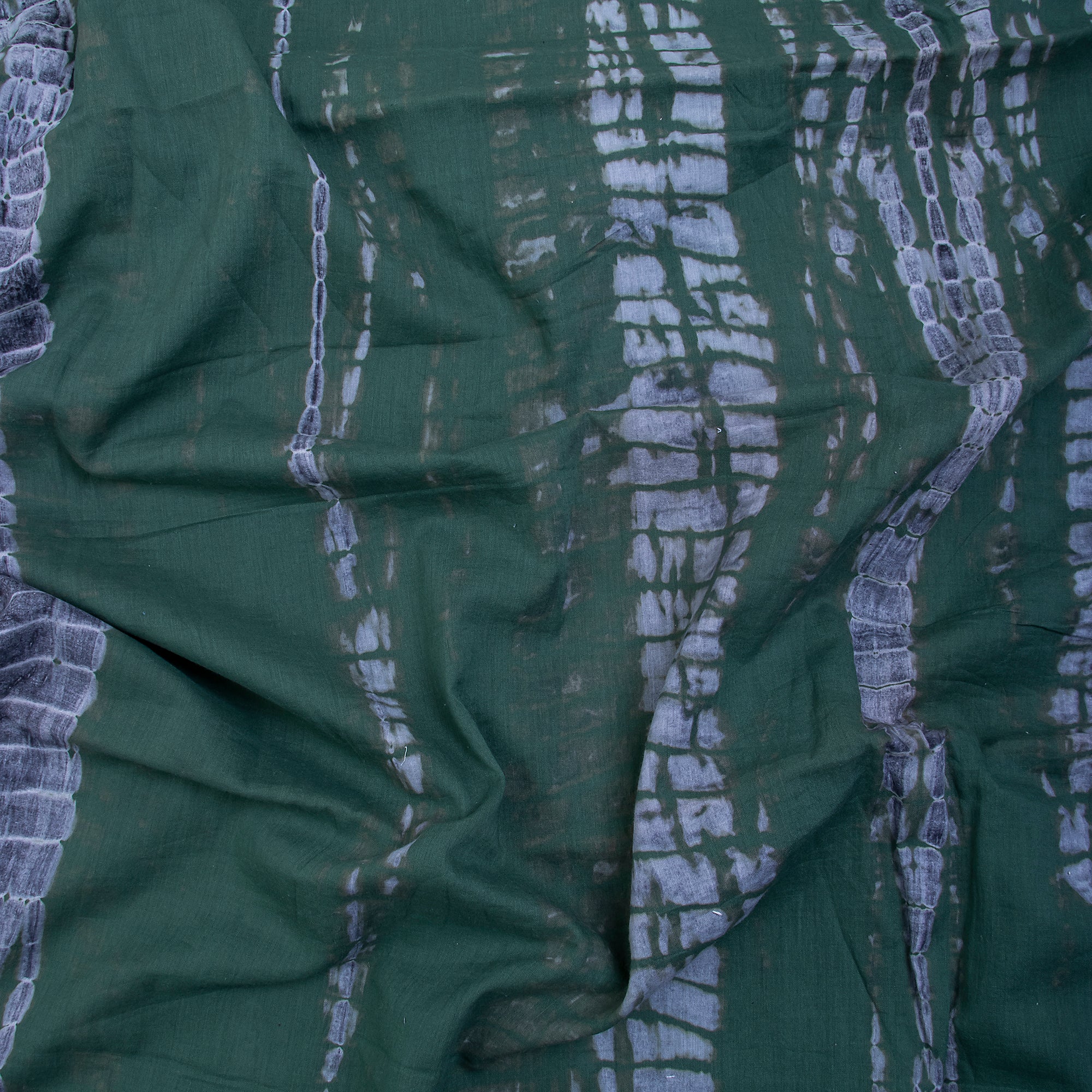 Luxurious Green Tie Dye Shibori Vegetable Dyed Fabric - Image 3