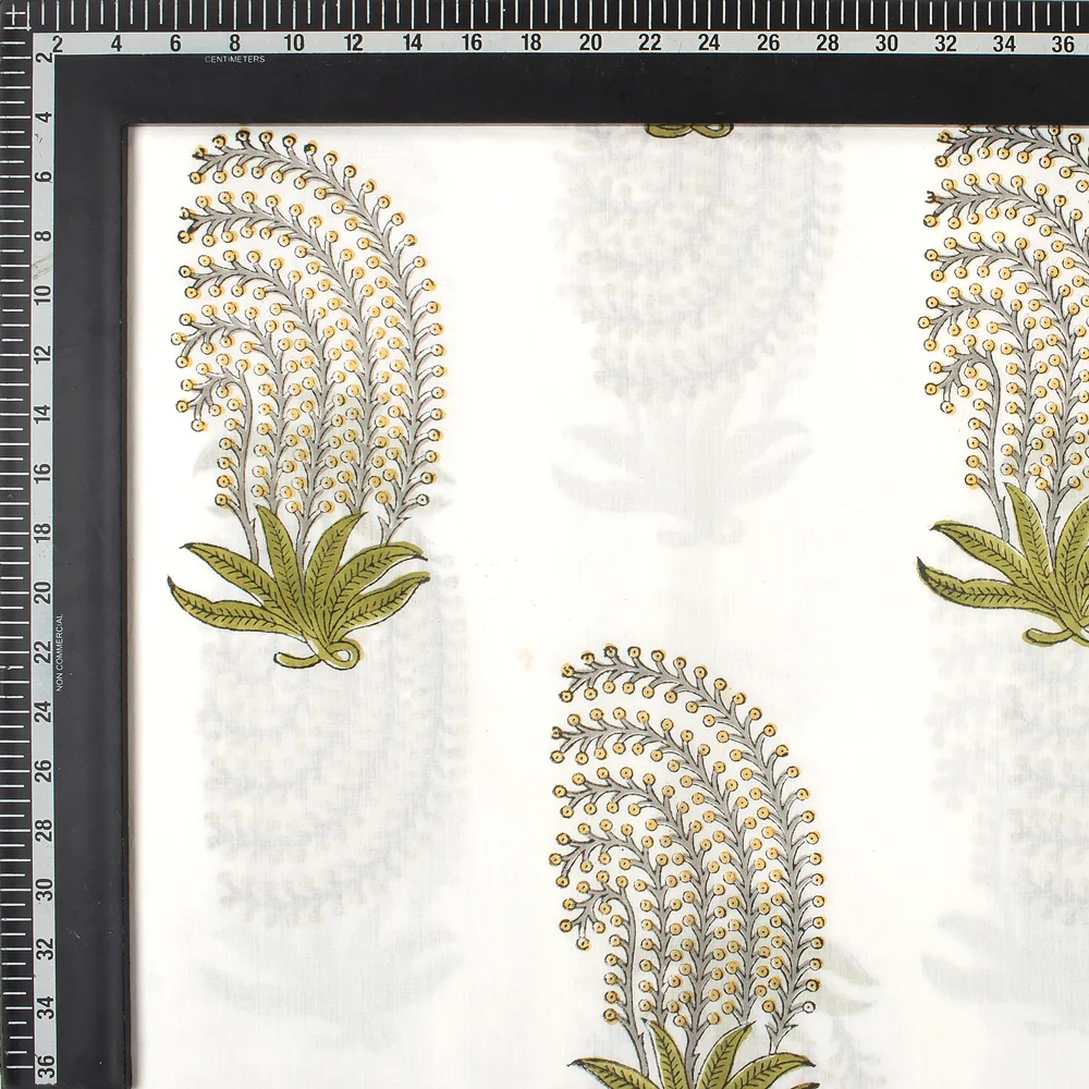 Luxury Leaf Hand Block Print Fabric - Image 5