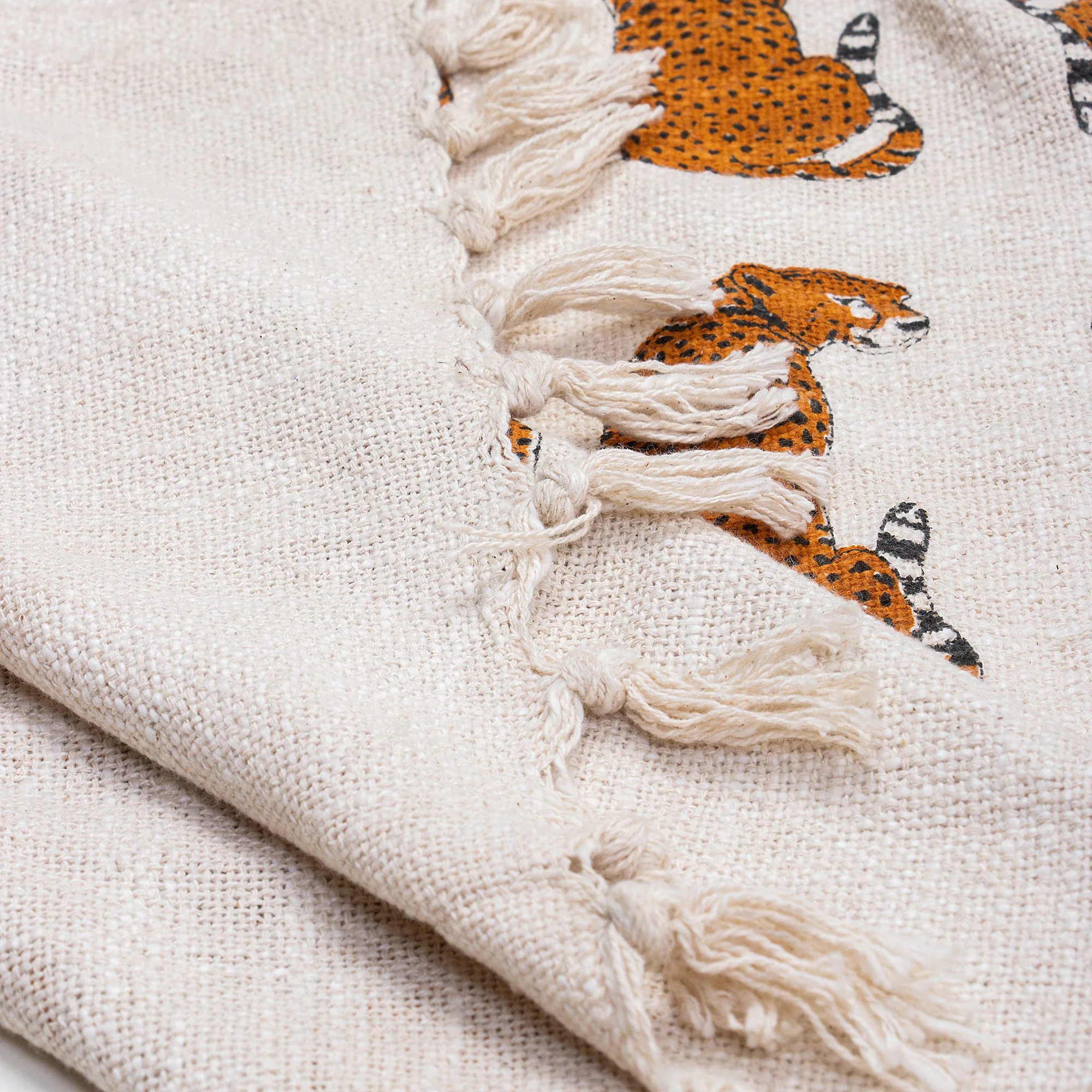 Animal Print Indian Block Printed Pure Cotton Throw Blanket - Image 6