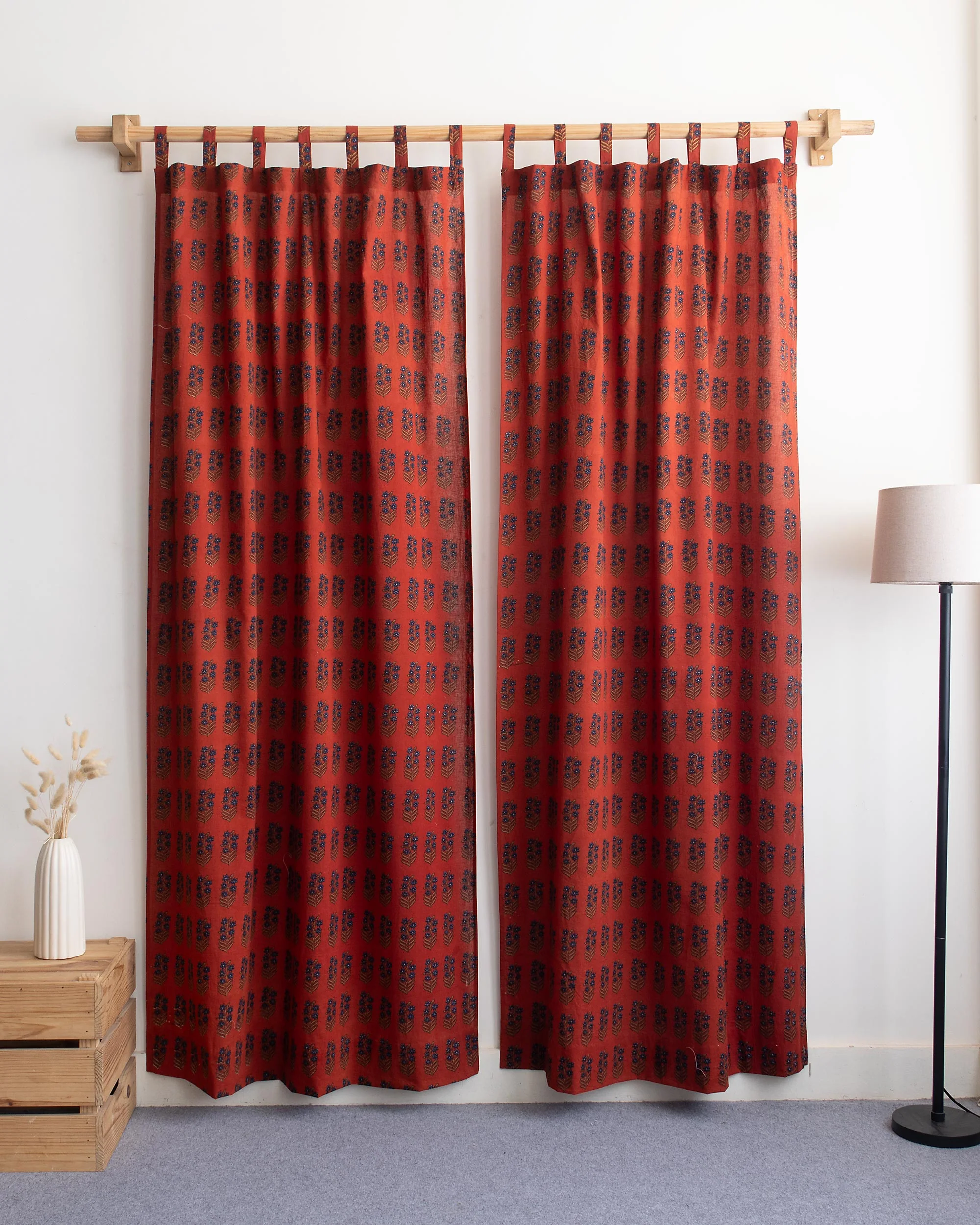 Marigold Block Printed Organic Cotton Curtains - Image 2