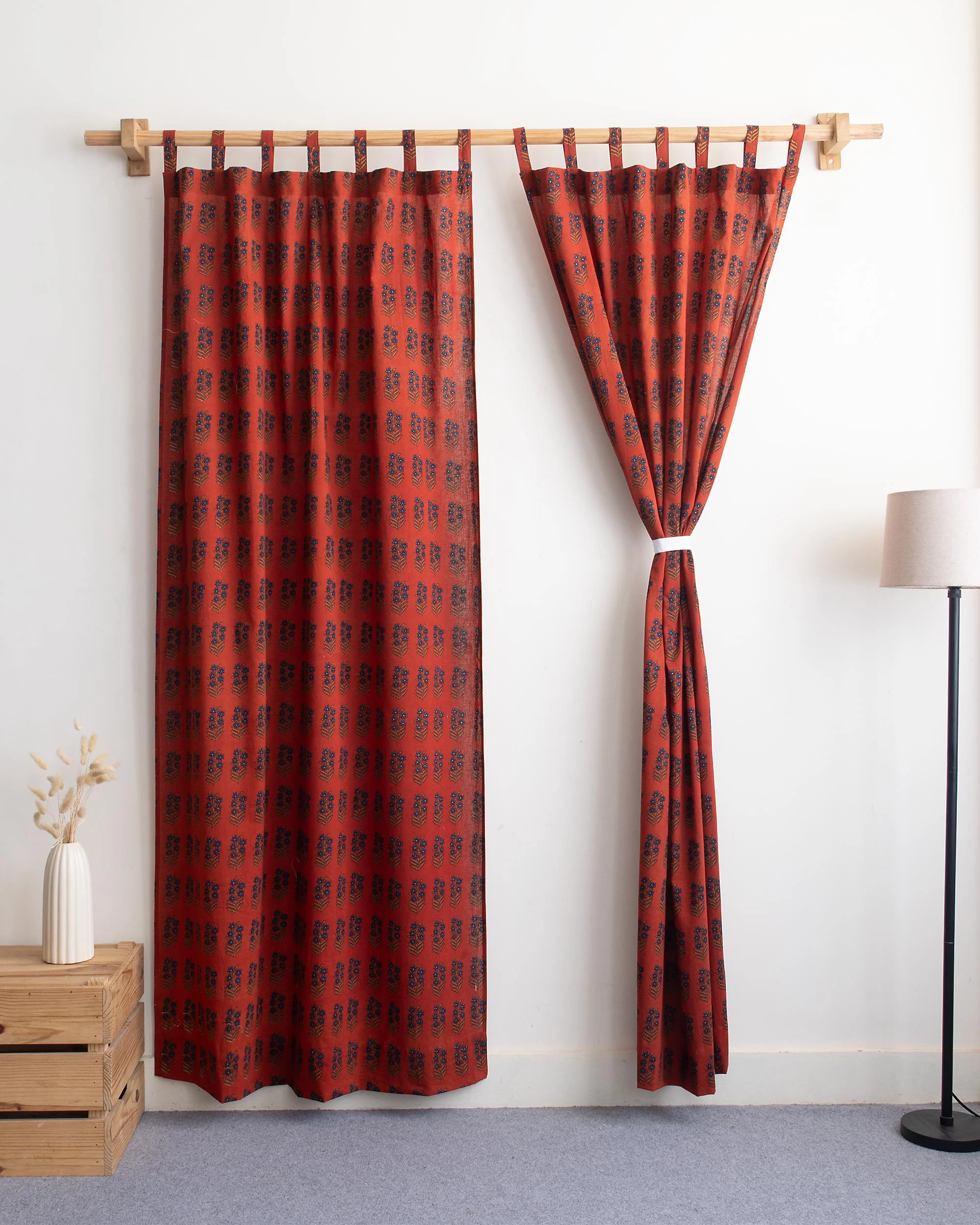 Marigold Block Printed Organic Cotton Curtains - Image 3