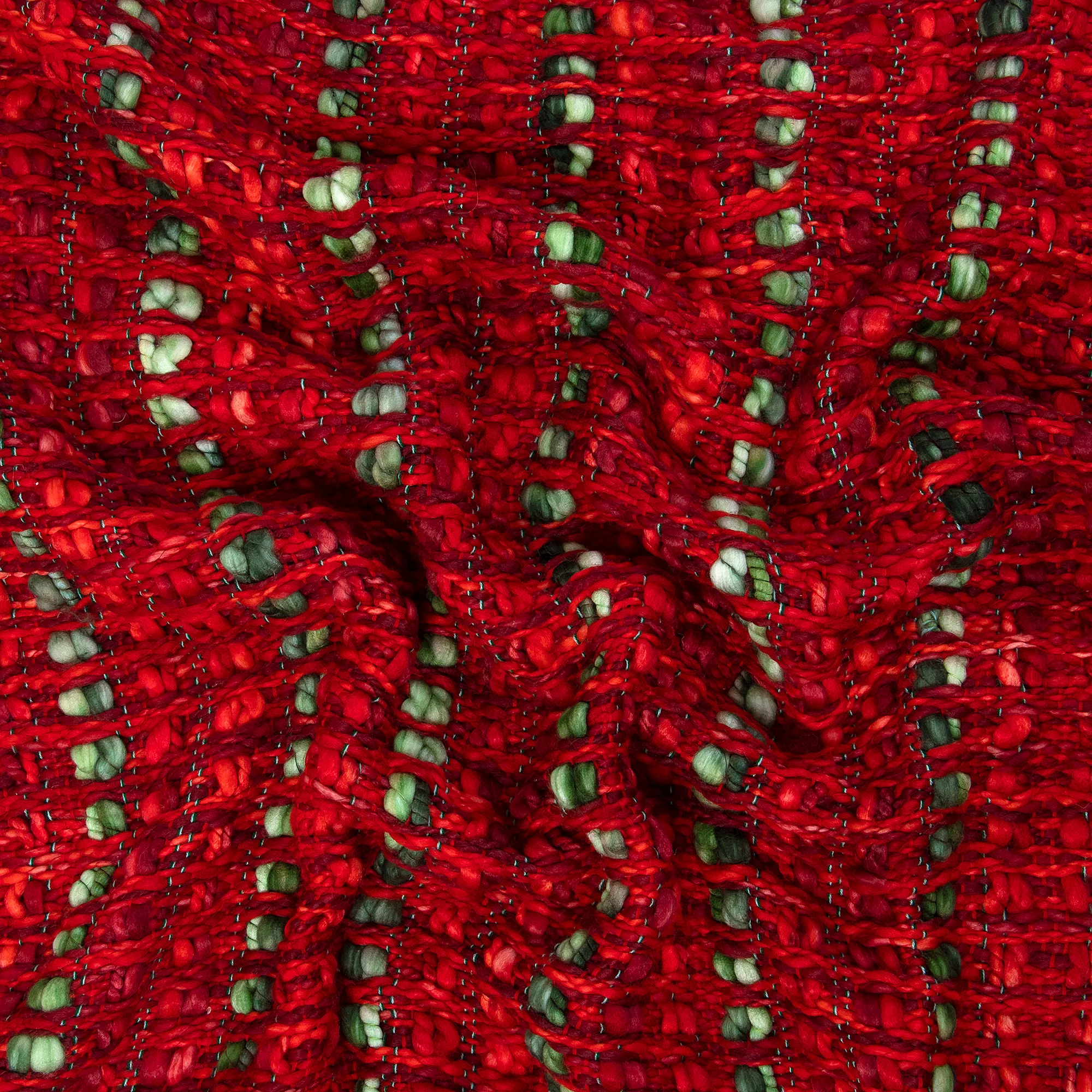 Red Handmade Cotton Sofa Acrylic Throws Blanket - Image 4