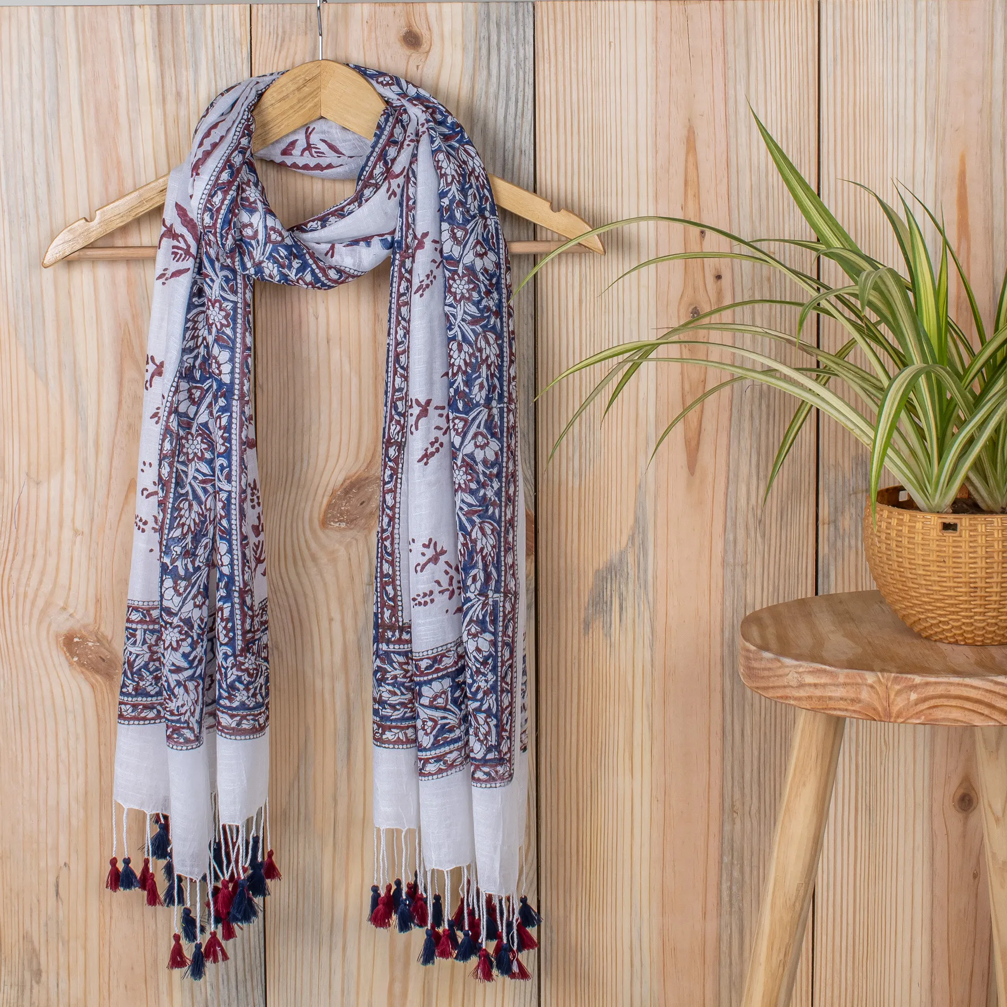 Handmade Indian Block Printed Women's Pure Cotton Scarves