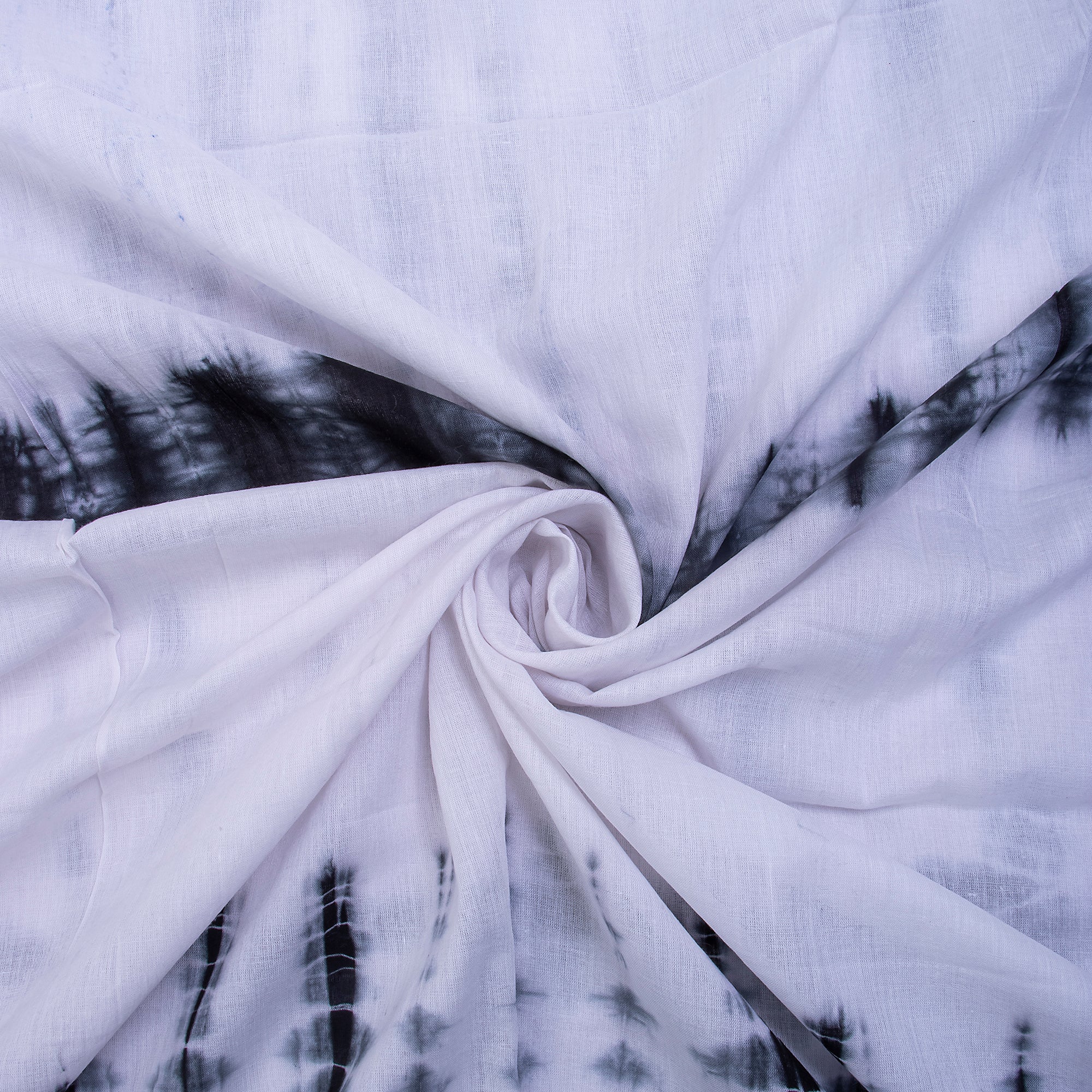Black Striped Pure Cotton Tie Dye Running Fabric Cloth - Image 3