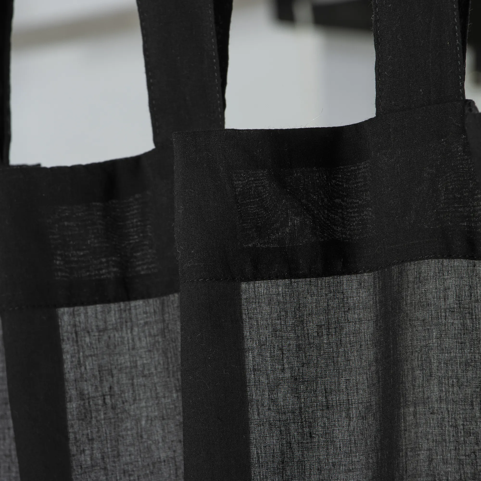 Modern Set of 2 Solid Handmade Cotton Kitchen Curtains - Image 3