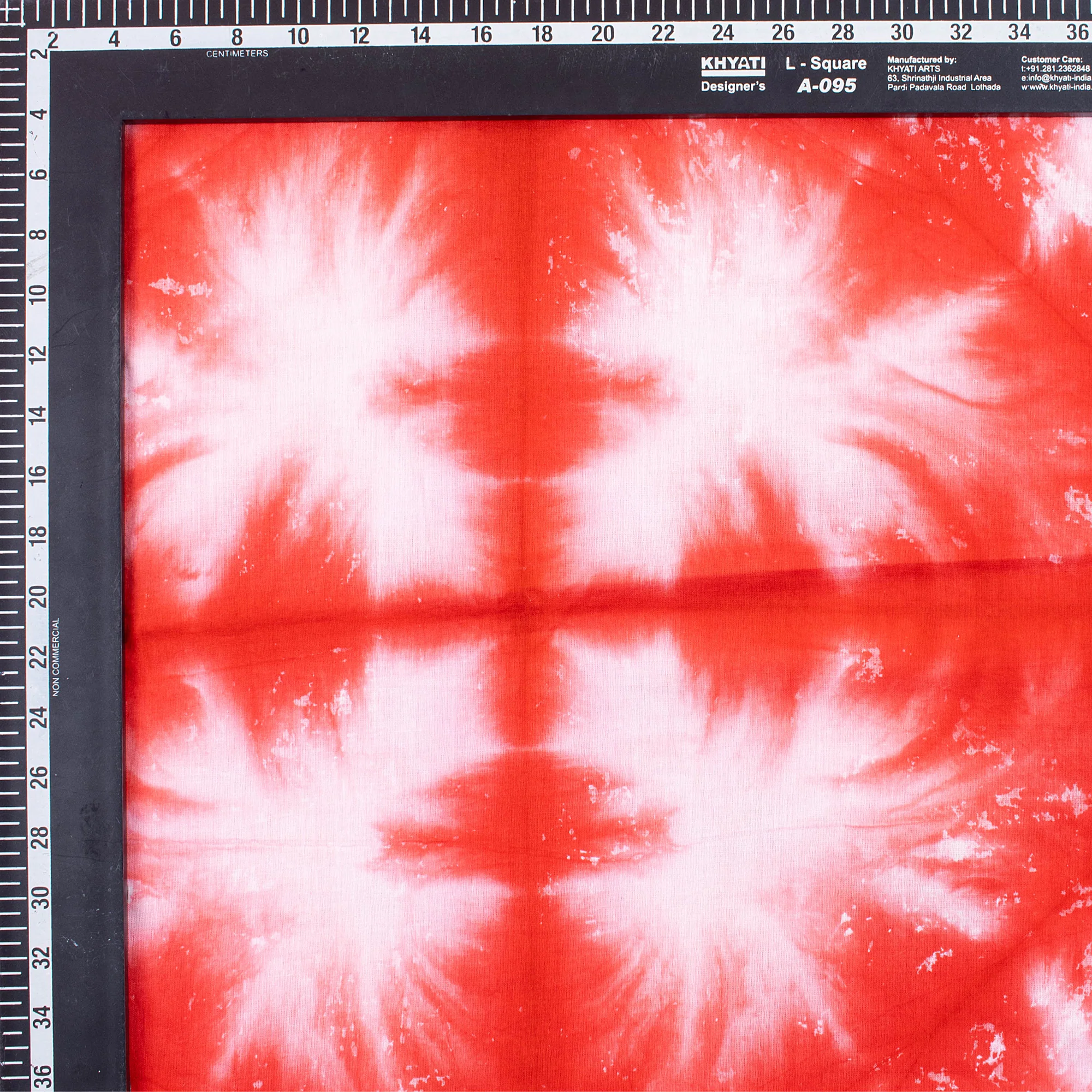 Modern Handmade Orange Cotton Tie Dye Shibori Fabric - Image 3