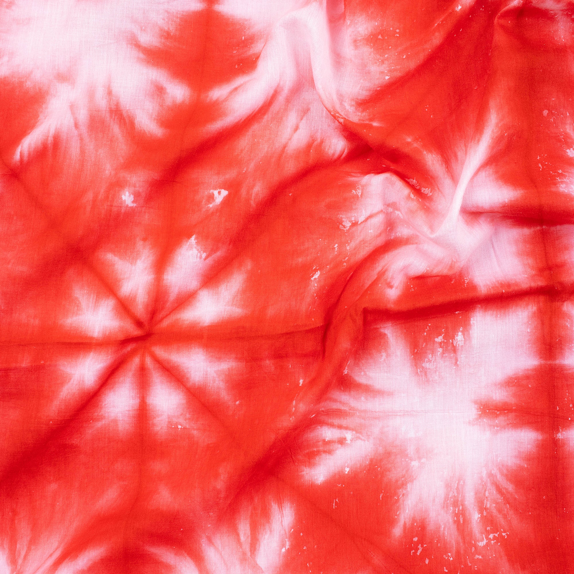 Modern Handmade Orange Cotton Tie Dye Shibori Fabric - Image 4
