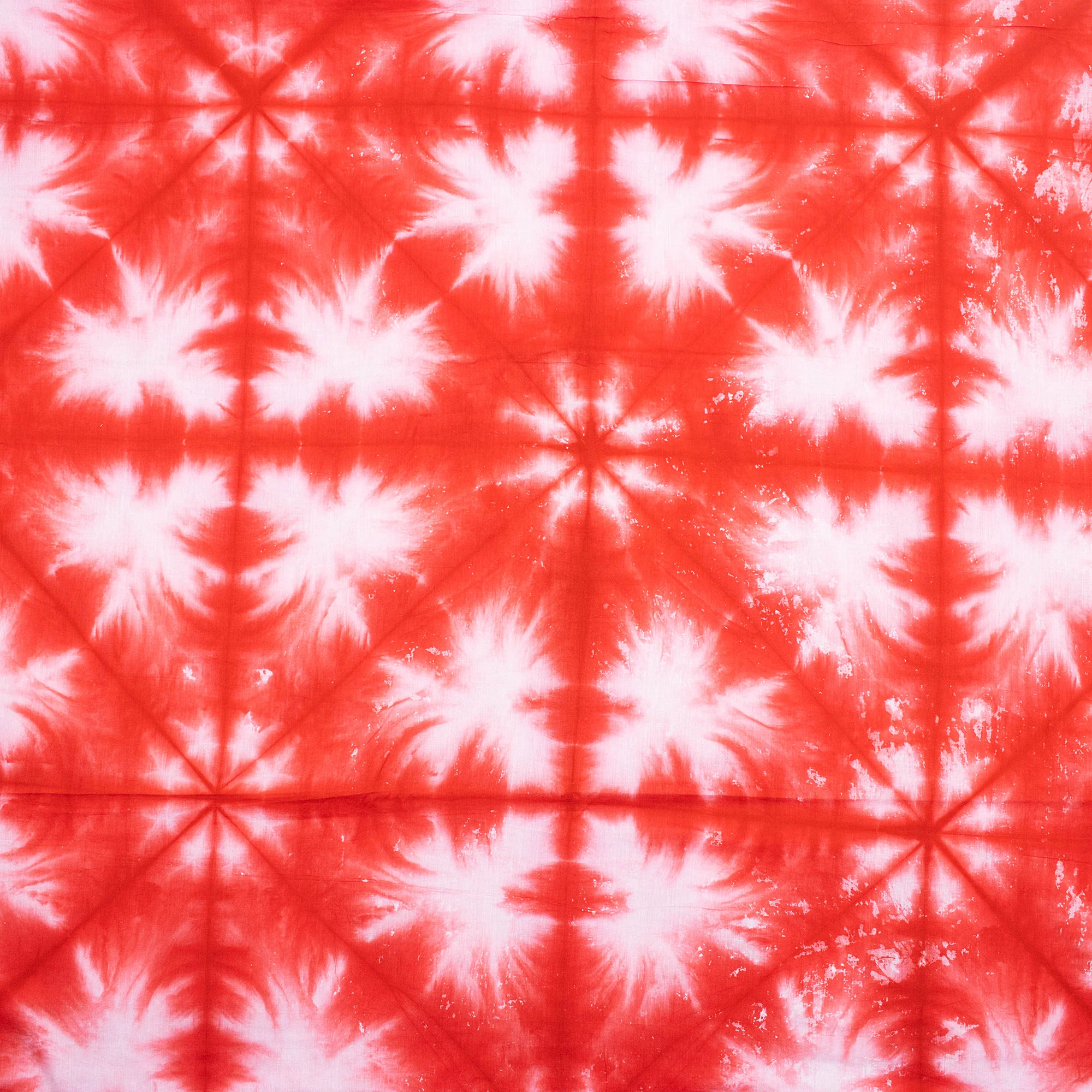 Modern Handmade Orange Cotton Tie Dye Shibori Fabric - Image 5