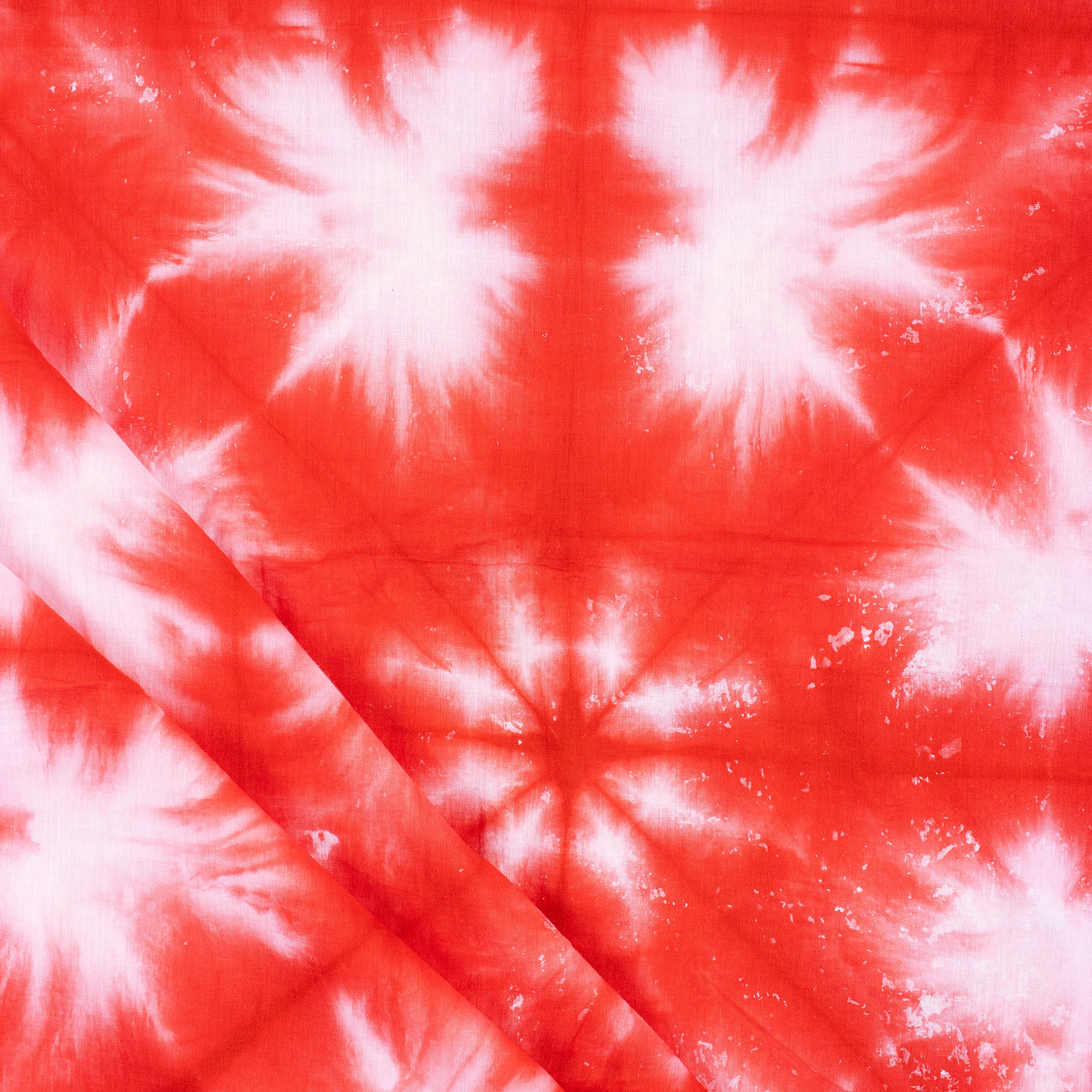 Modern Handmade Orange Cotton Tie Dye Shibori Fabric - Image 6