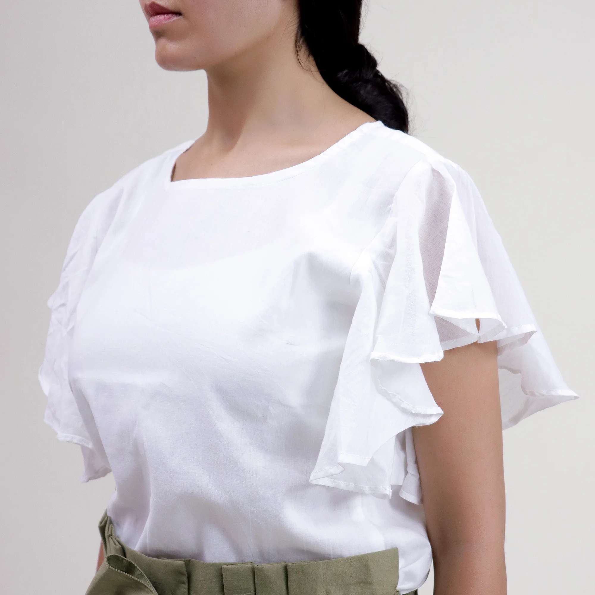 Modern Handmade Plain Top & Pant Set For Women's - Image 3
