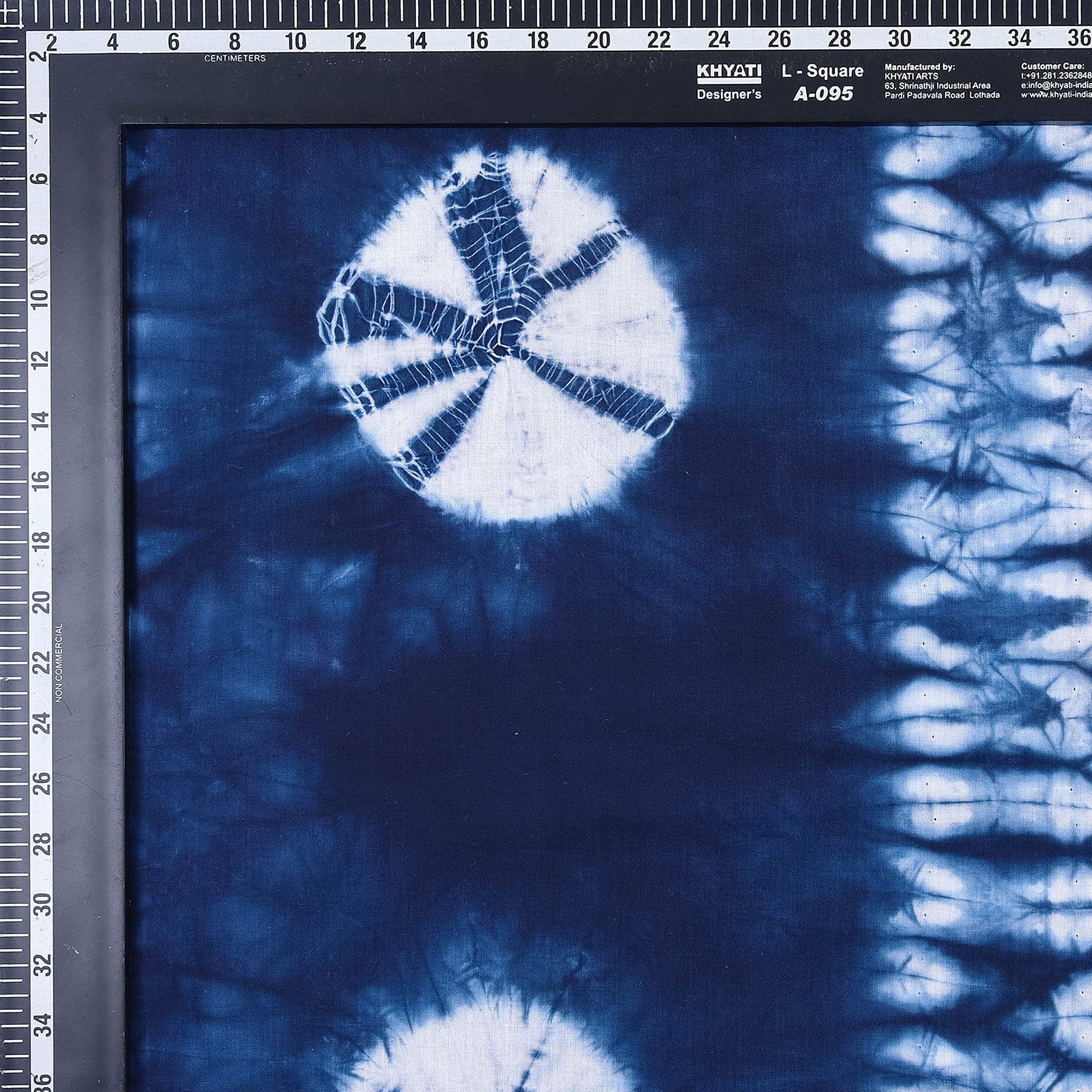 Modern Indian Hand Dyed Shibori Blue Fabric - Image 2