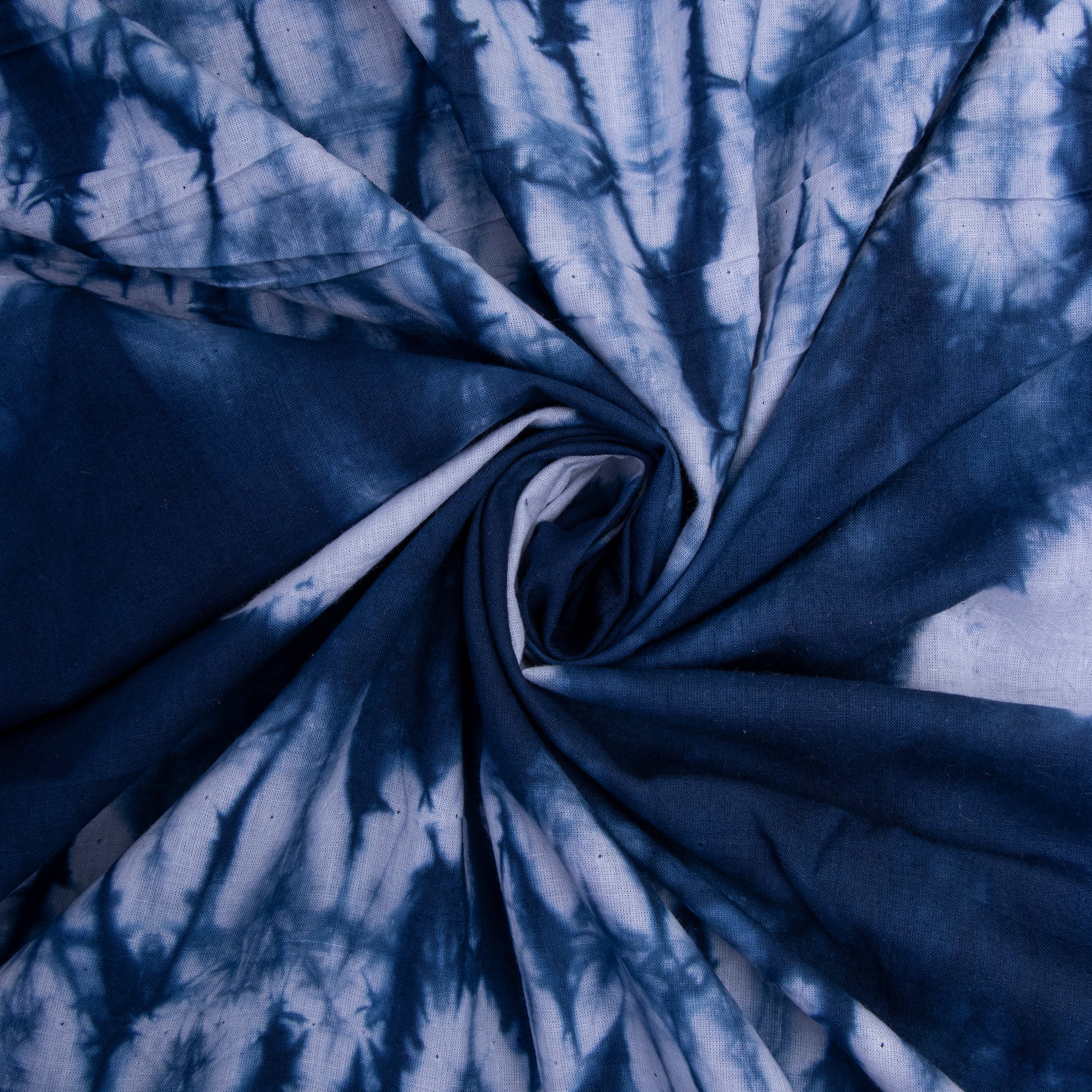 Modern Indian Hand Dyed Shibori Blue Fabric - Image 5