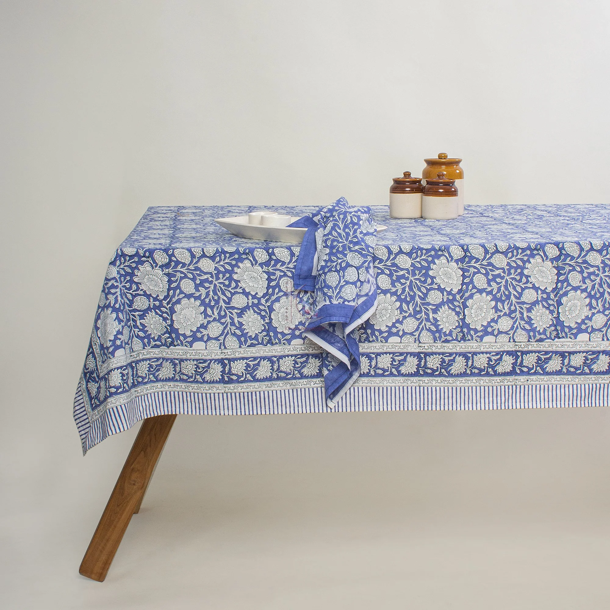 Modern Indian Handmade Block Print Table Cover Cloth