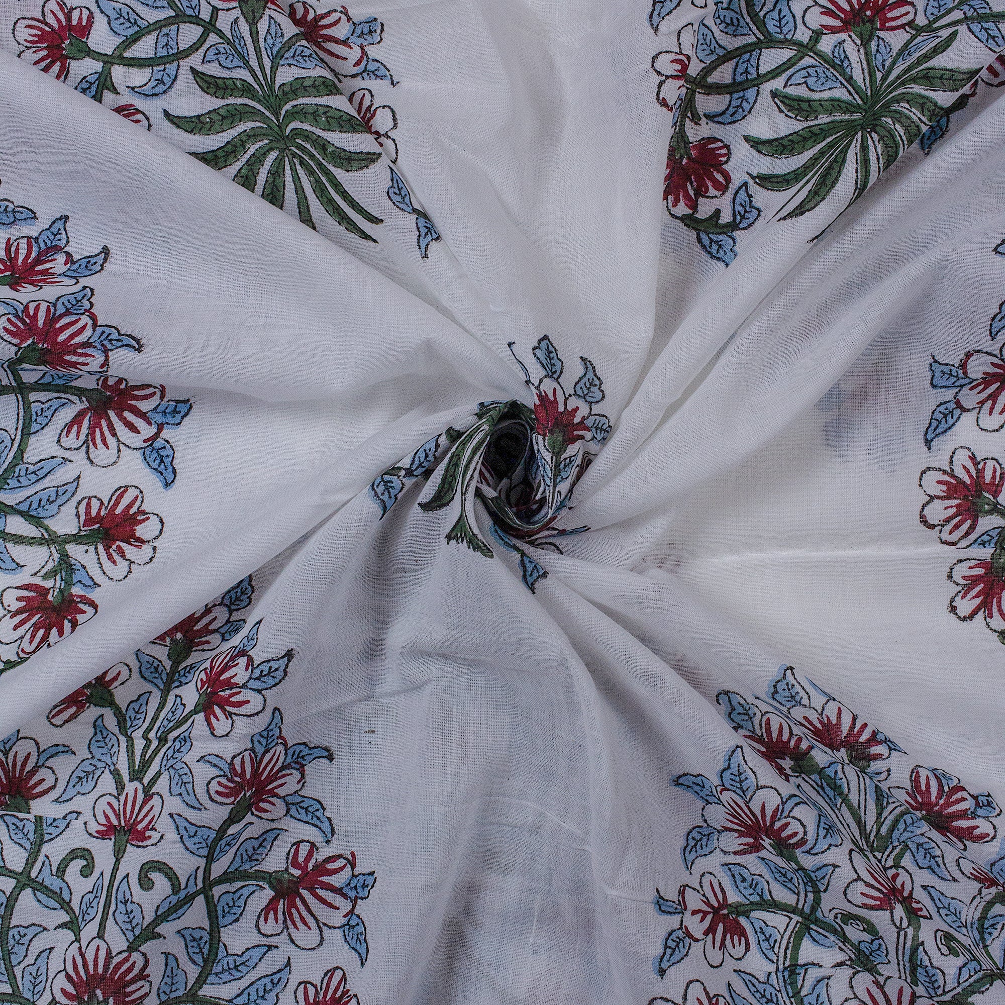 Modern Red Boota Hand Block Print Fabric for Dress Material - Image 4