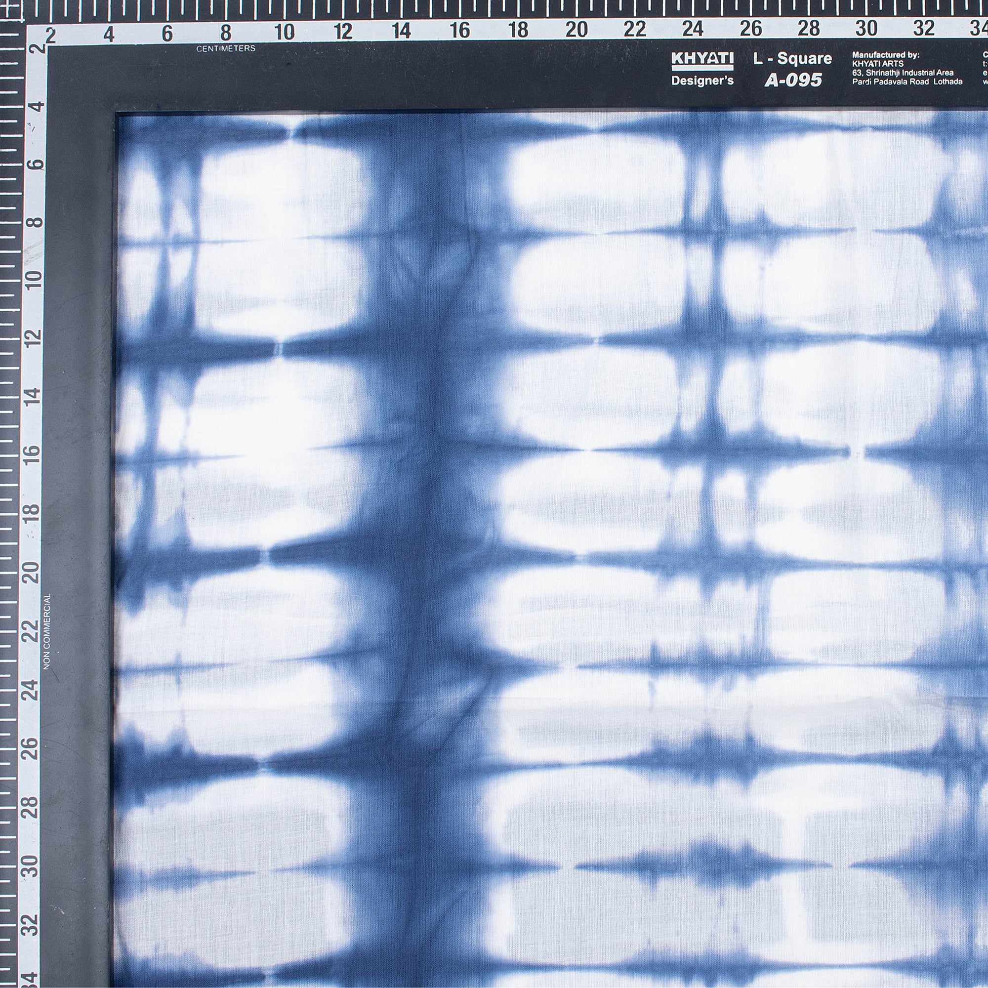 Mud Resist Blue Tie Dye Shibori Fabric - Image 3